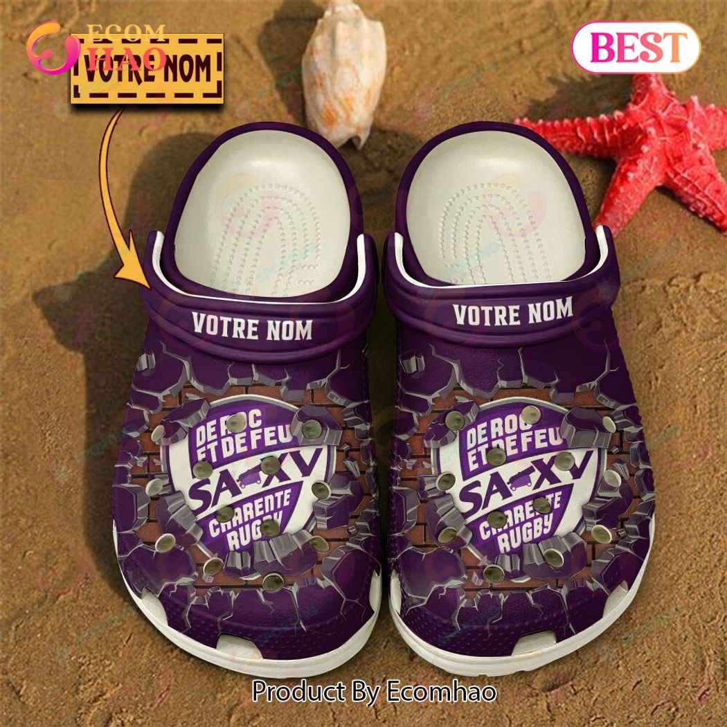 SA XV Charente Top14 Sport Crocs Crocband Clogs Shoes Comfortable For Men Women and Kids