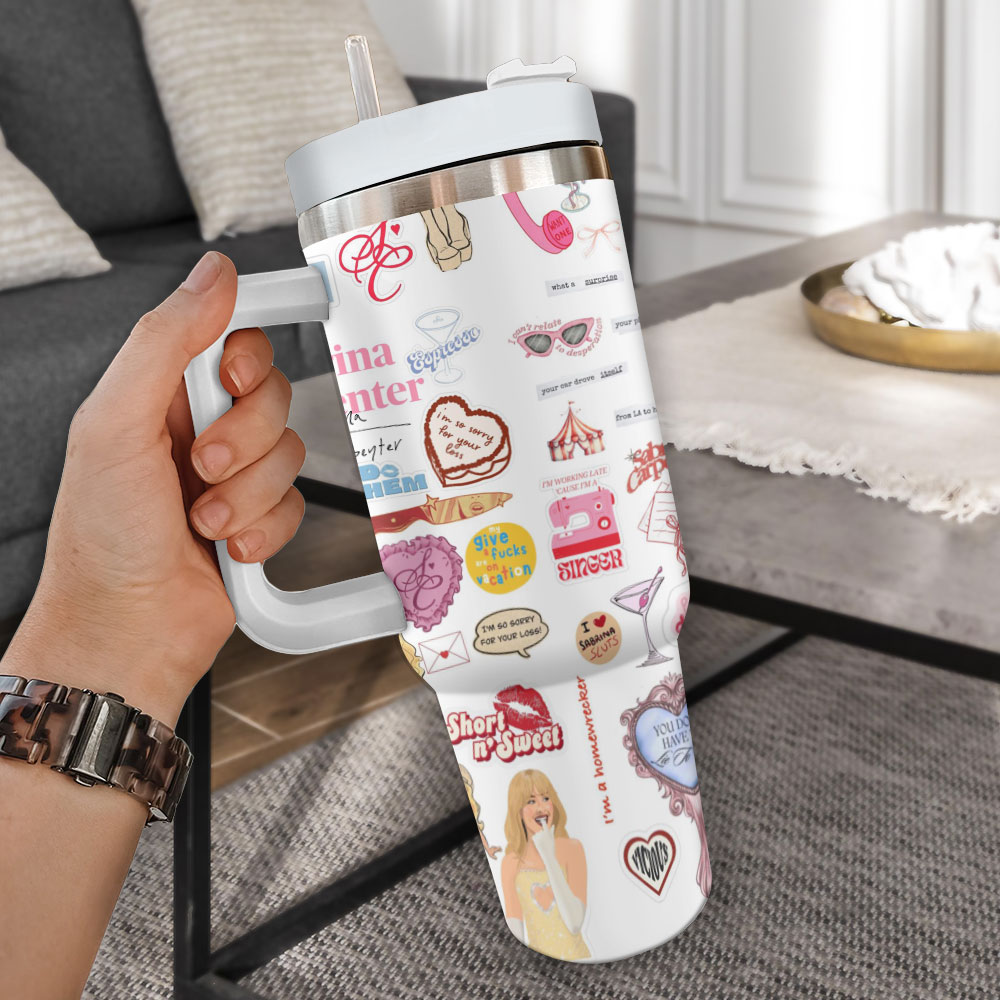 Sabrina Carpenter Music Custom Stanley Cup 40 oz 30 oz Tumbler With HandleTVC2301246 - Image 2