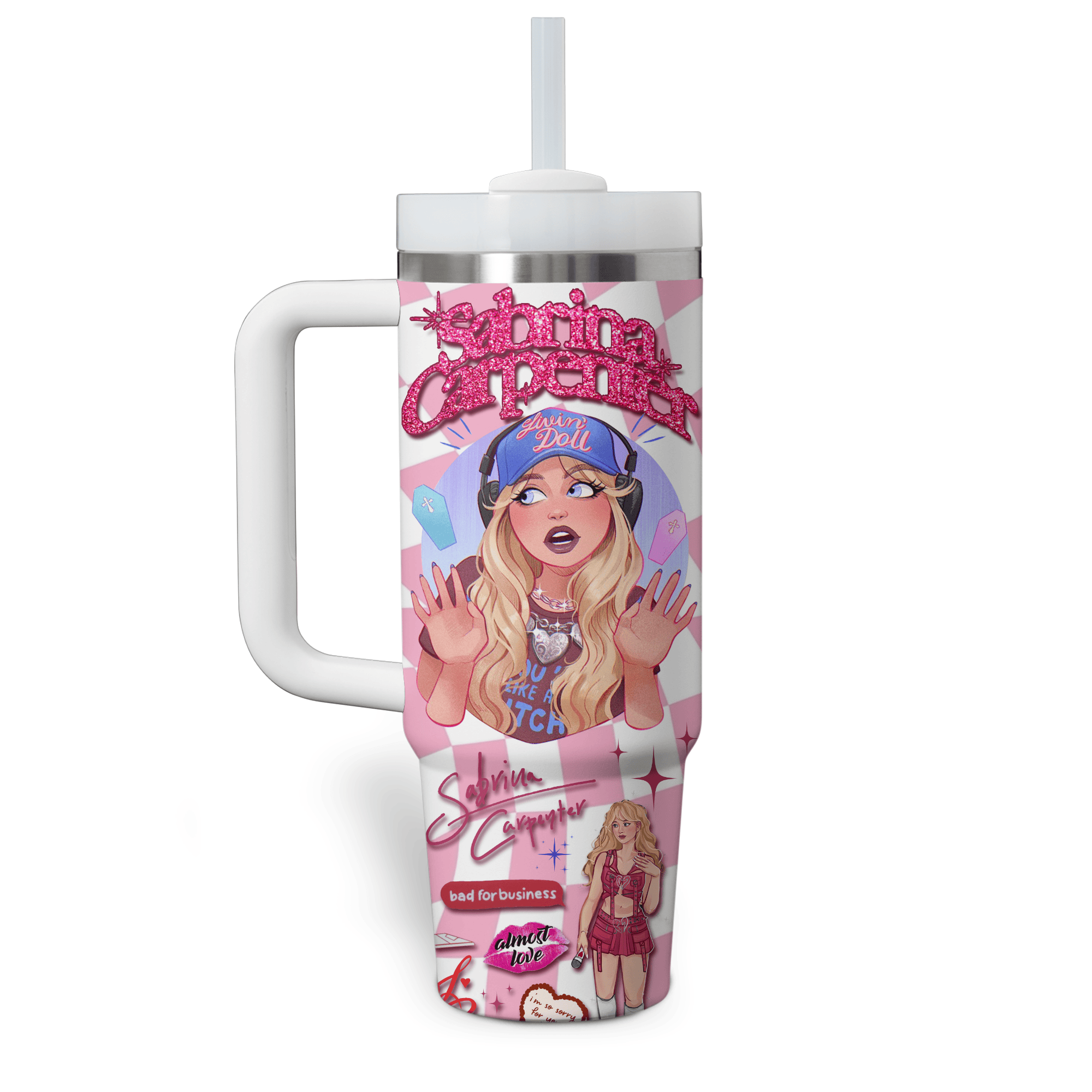 Sabrina Carpenter Music Custom Stanley Cup 40 oz 30 oz Tumbler With HandleTVC2301524 - Image 2