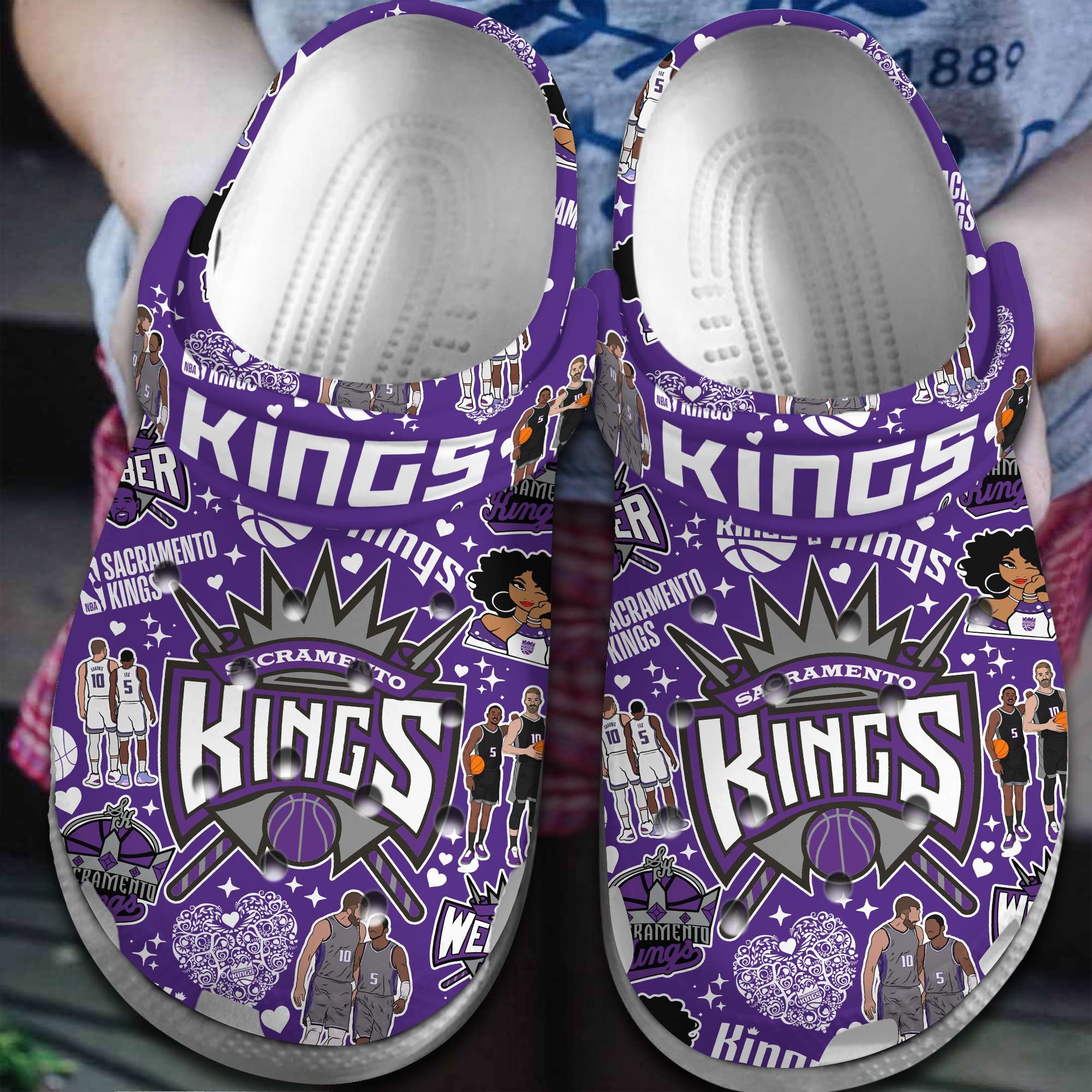 Sacramento Kings NBA Basketball Sport Crocs Crocband Clogs Shoes Comfortable For Men Women and Kids