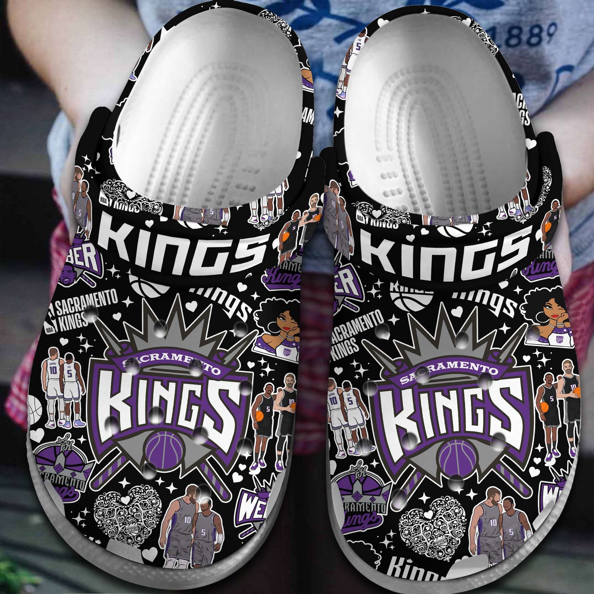 Sacramento Kings NBA Basketball Sport Crocs Crocband Clogs Shoes Comfortable For Men Women and Kids