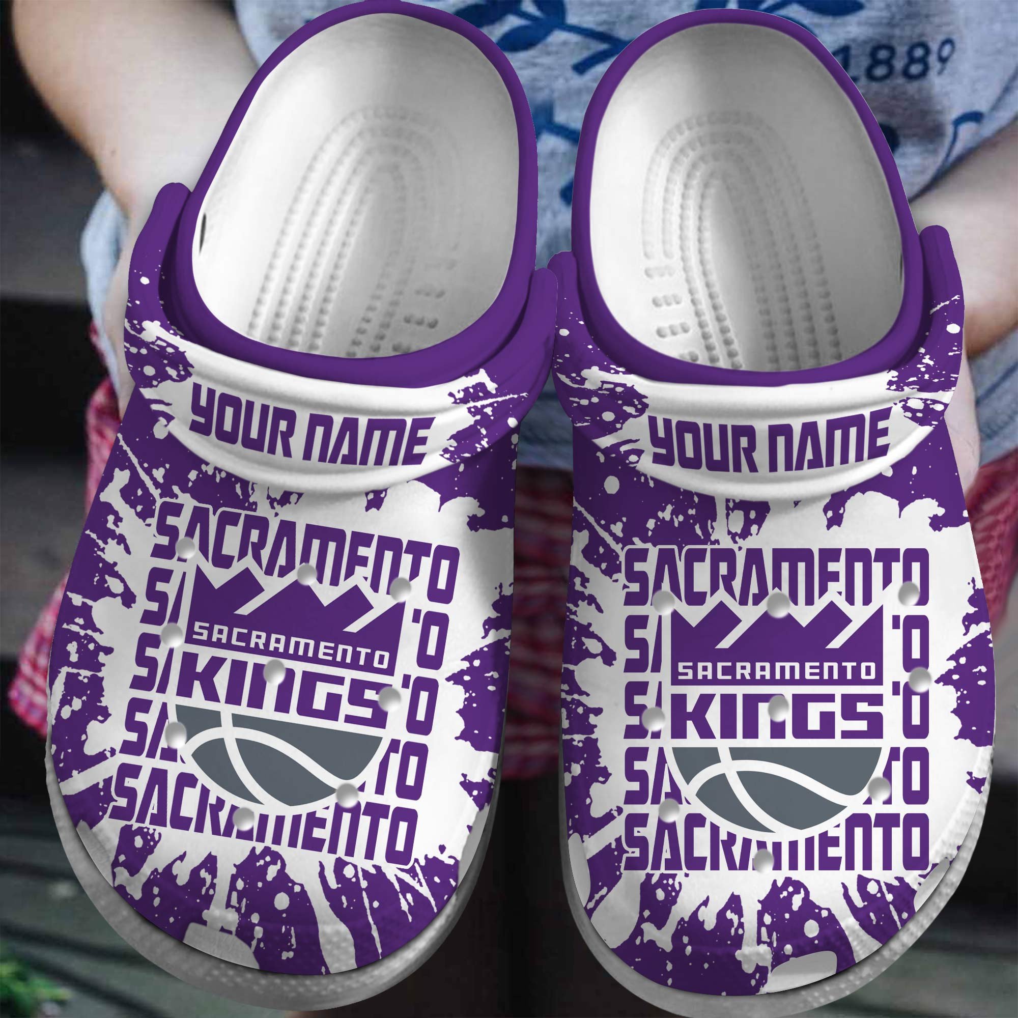 Sacramento Kings NBA Basketball Sport Crocs Crocband Clogs Shoes Comfortable For Men Women and Kids