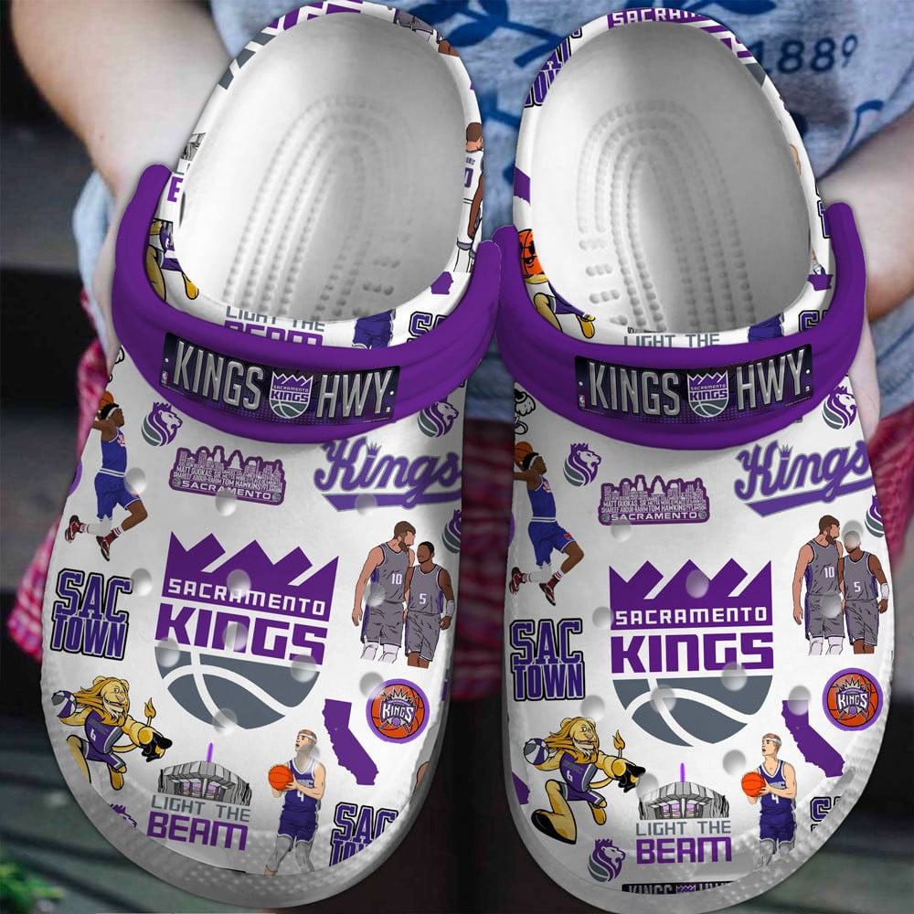 Sacramento Kings NBA Basketball Sport Crocs Crocband Clogs Shoes Comfortable For Men Women and Kids
