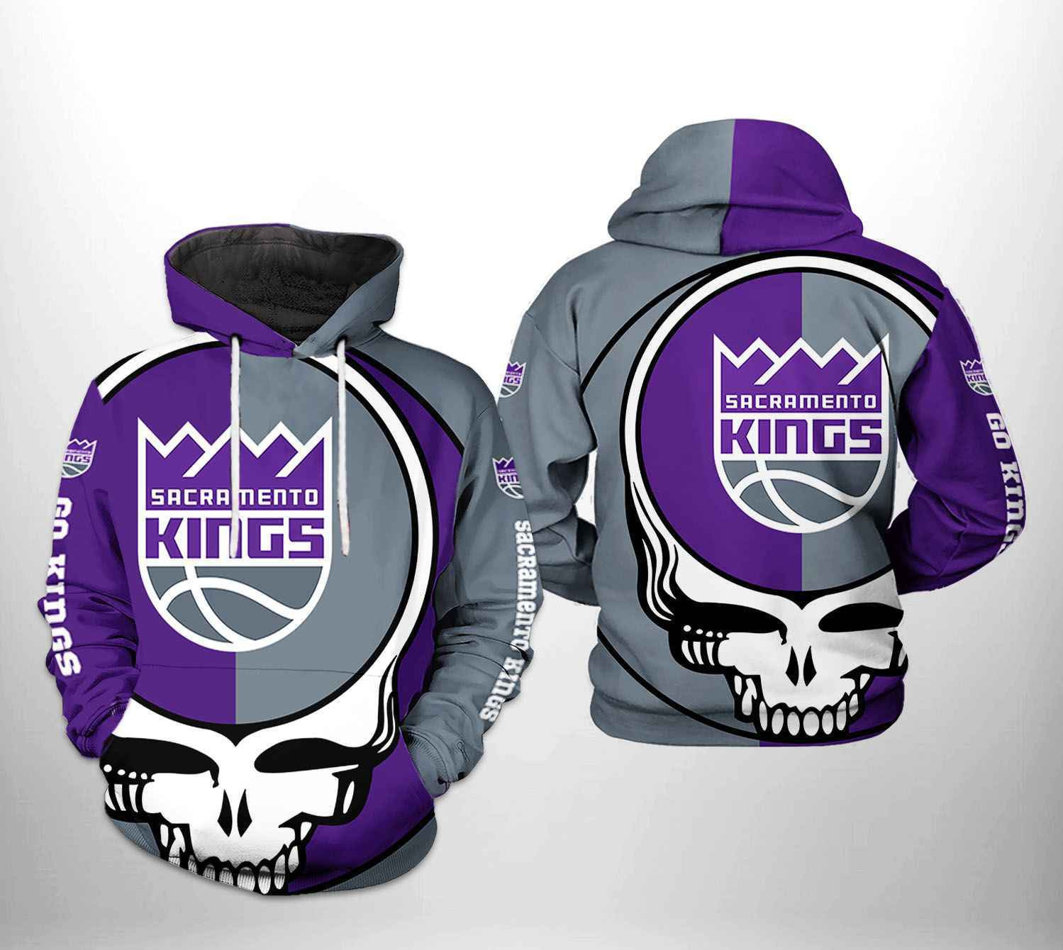 Sacramento Kings NBA Grateful Dead 3D All Over Print Hoodie, Zip Hoodie