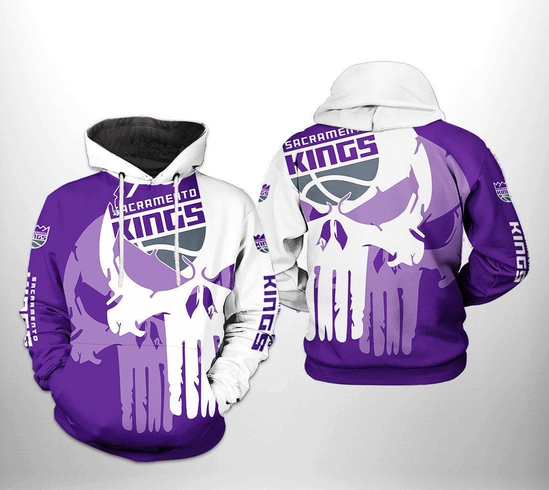 Sacramento Kings NBA Team Skull 3D All Over Print Hoodie, Zip Hoodie