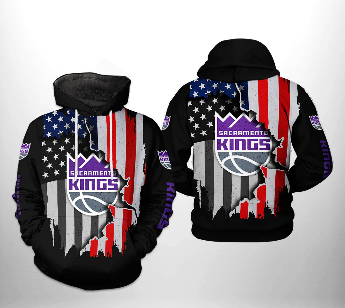 Sacramento Kings NBA US Flag Team 3D All Over Print Hoodie, Zip Hoodie