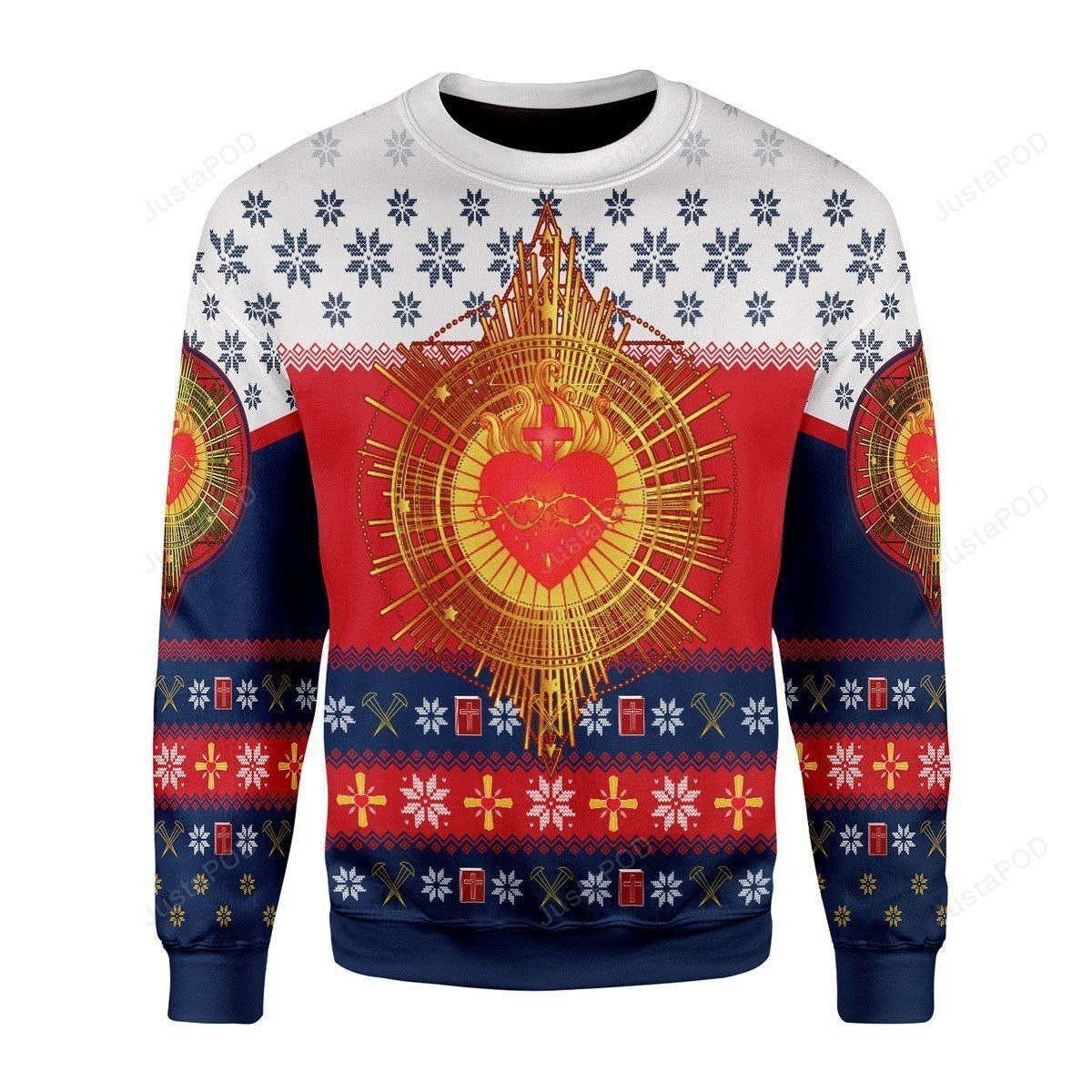 Sacred Heart Ugly Christmas Sweater Adult 3D Funny Matching for family