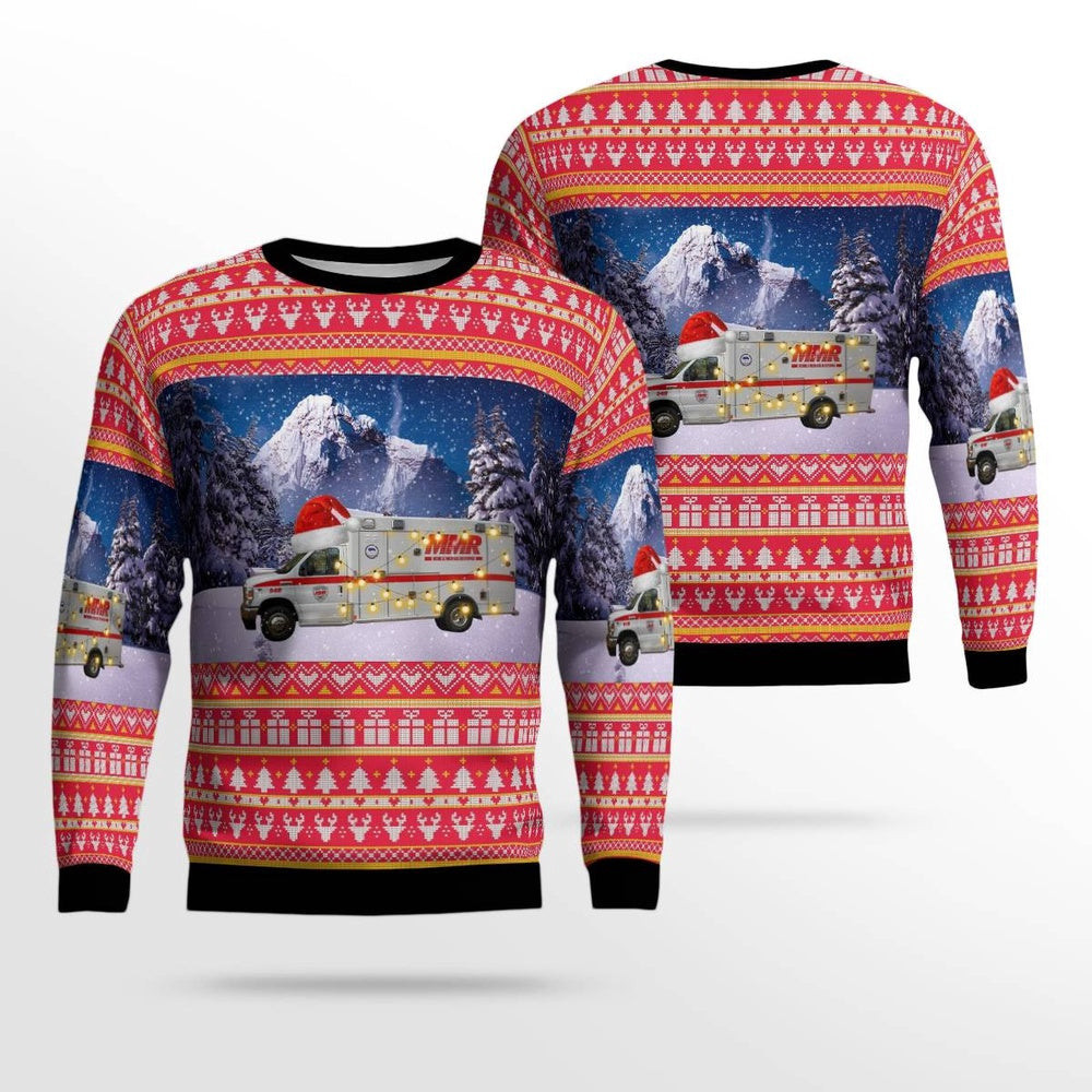 Saginaw Michigan Mobile Medical Response Christmas AOP Ugly Sweater Unisex Christmas Gift