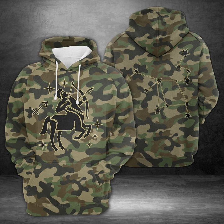 Sagittarius Horoscope Camo 3D All Over Print Hoodie, Zip Hoodie