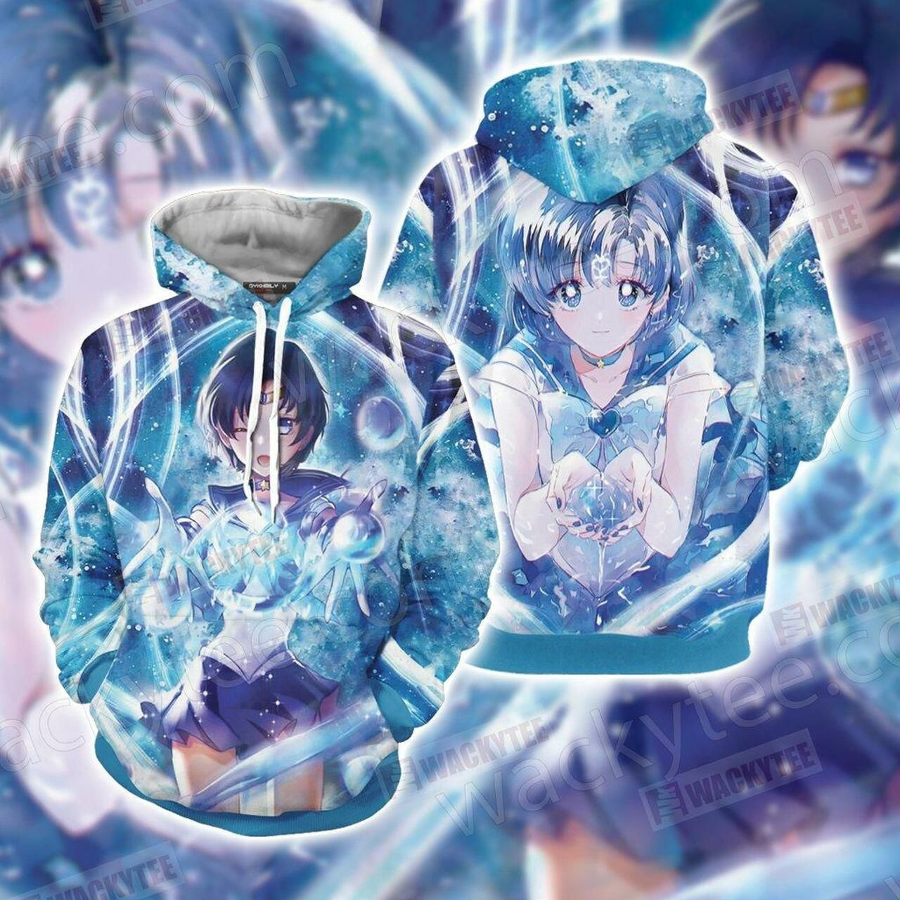 Sailor Moon Sailor Mercury 3D All Over Print Hoodie, Zip Hoodie