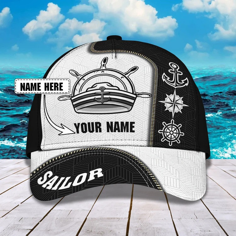 Sailor Trucker Hats Custom Name, Custom Name Cap With Adjustable For Him Trucker Hats Custom Hats Gifts For Men & Women