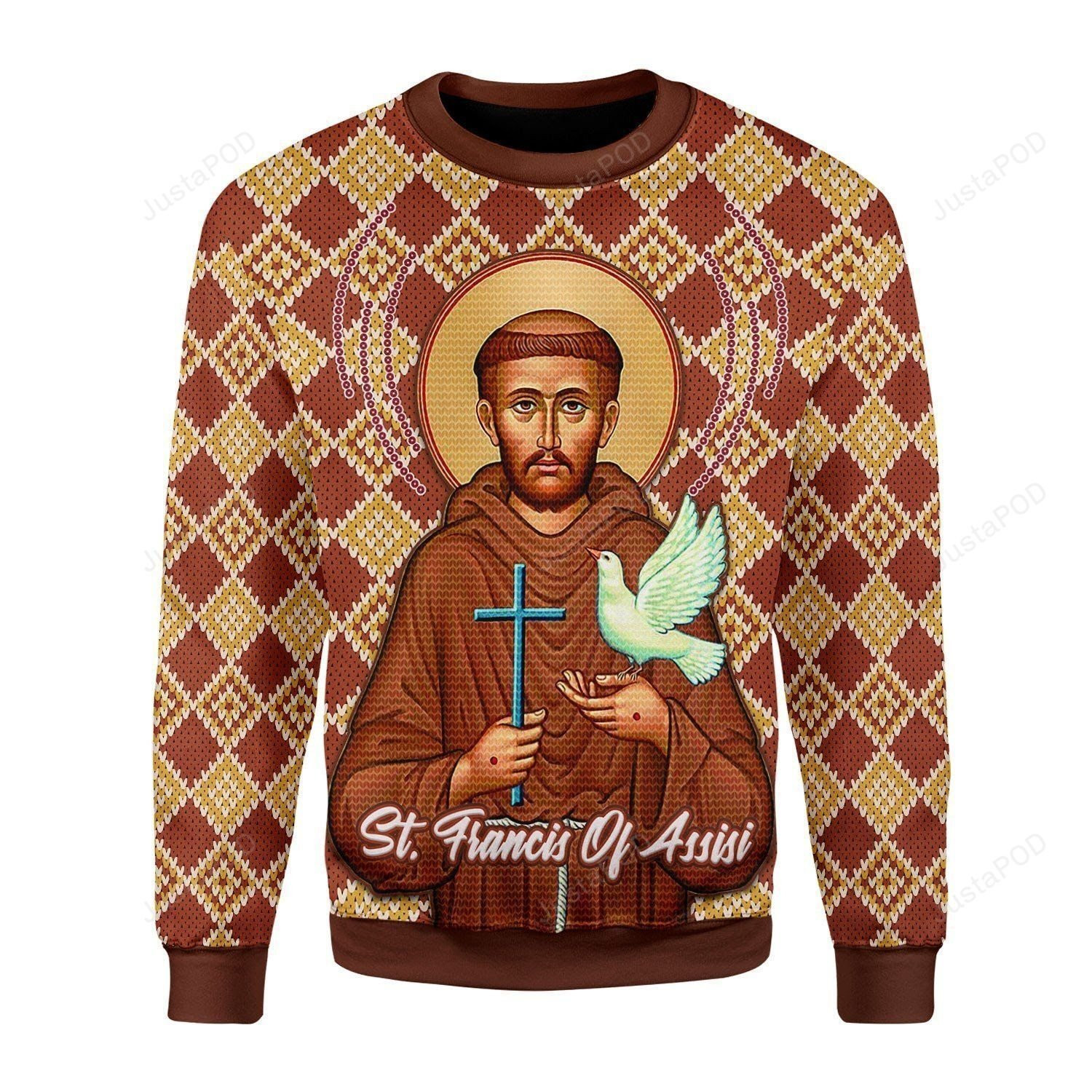 Saint Francis Of Assisi Ugly Christmas Sweater Adult 3D Funny Matching for family