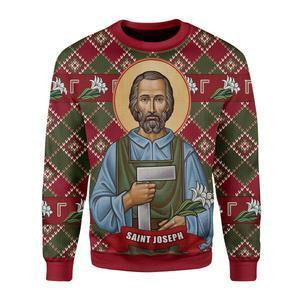 Saint Joseph Ugly Christmas Sweater Adult 3D Funny Matching for family