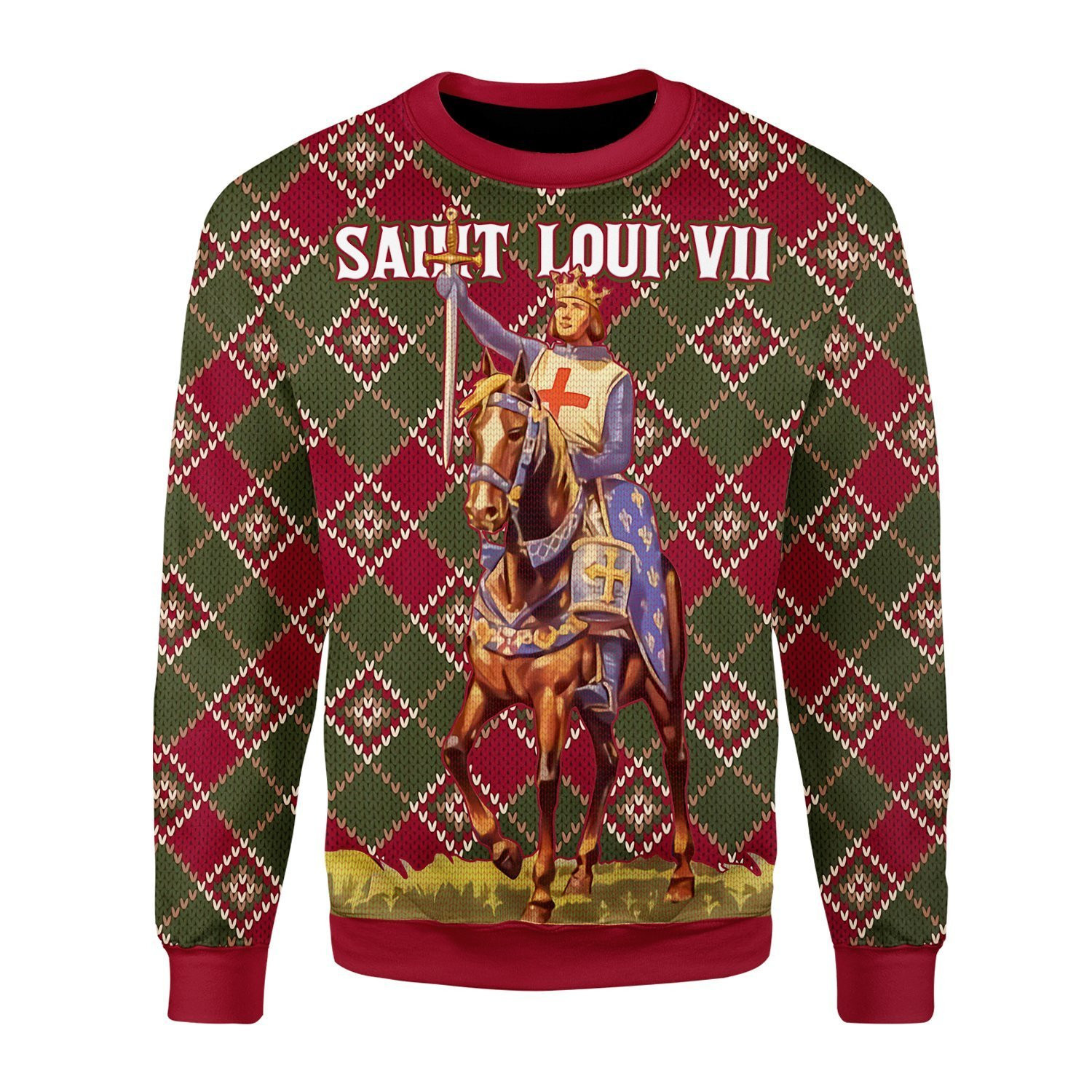 Saint Loui VII  Ugly Christmas Sweater Adult 3D Funny Matching for family
