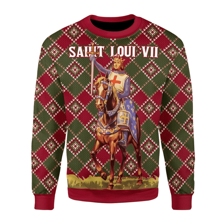 Saint Loui VII Ugly Christmas Sweater Adult 3D Funny Matching for family
