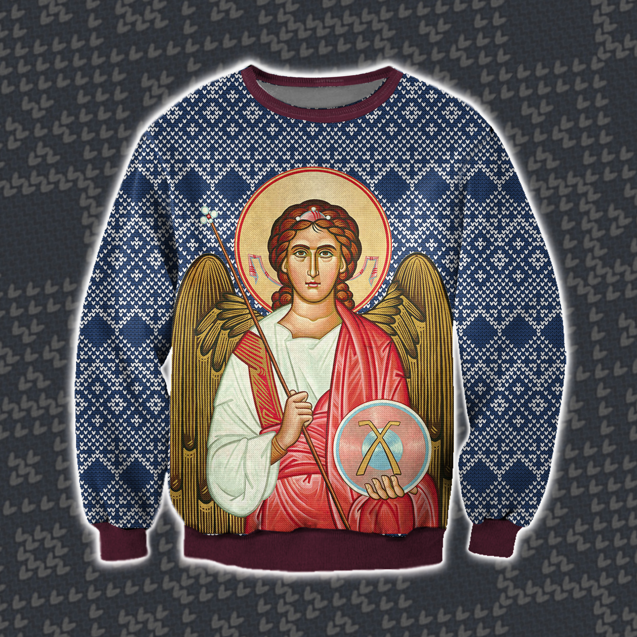 Saint Michael Ugly Christmas Sweater Adult 3D Funny Matching for family