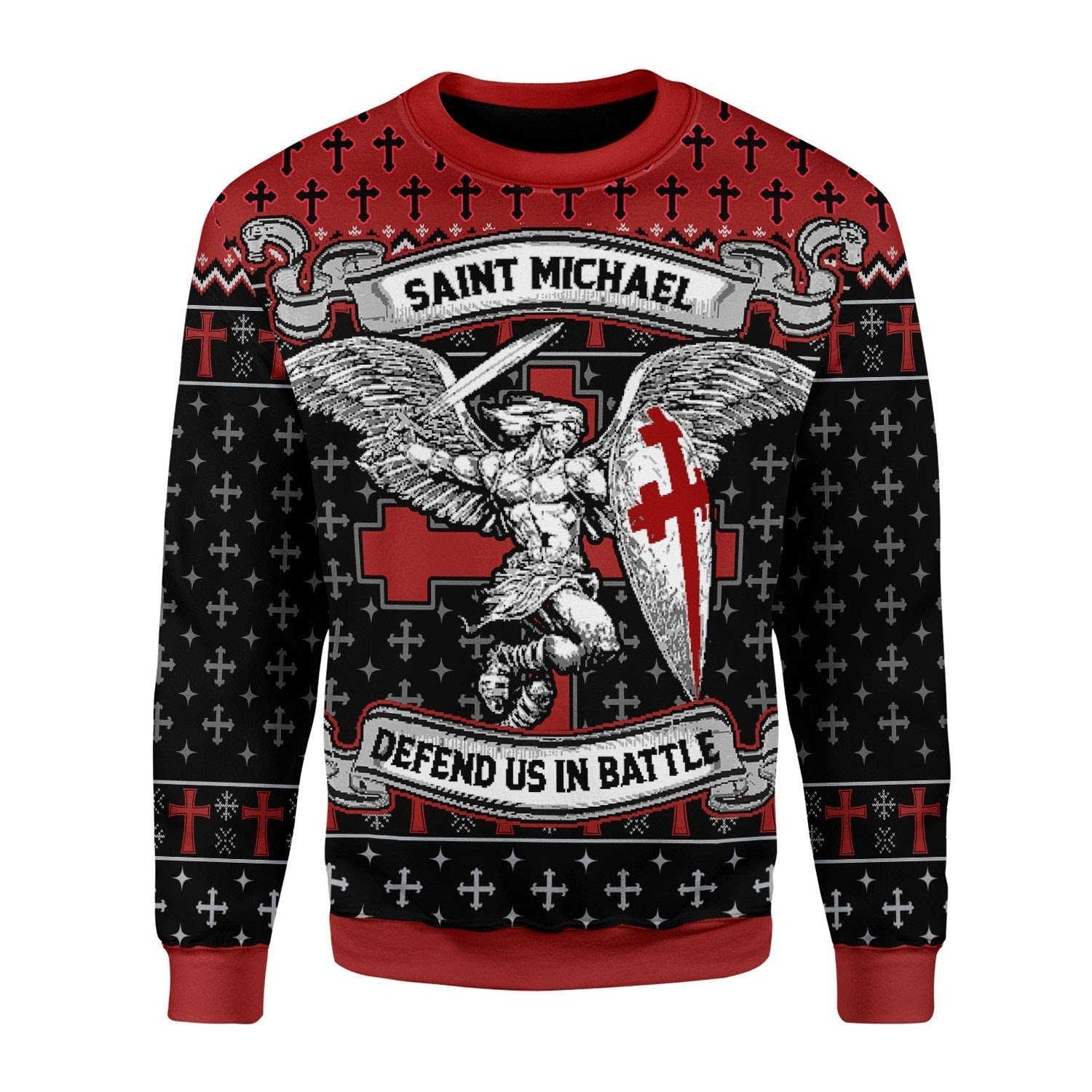 Saint Michael Ugly Christmas Sweater Adult 3D Funny Matching for family