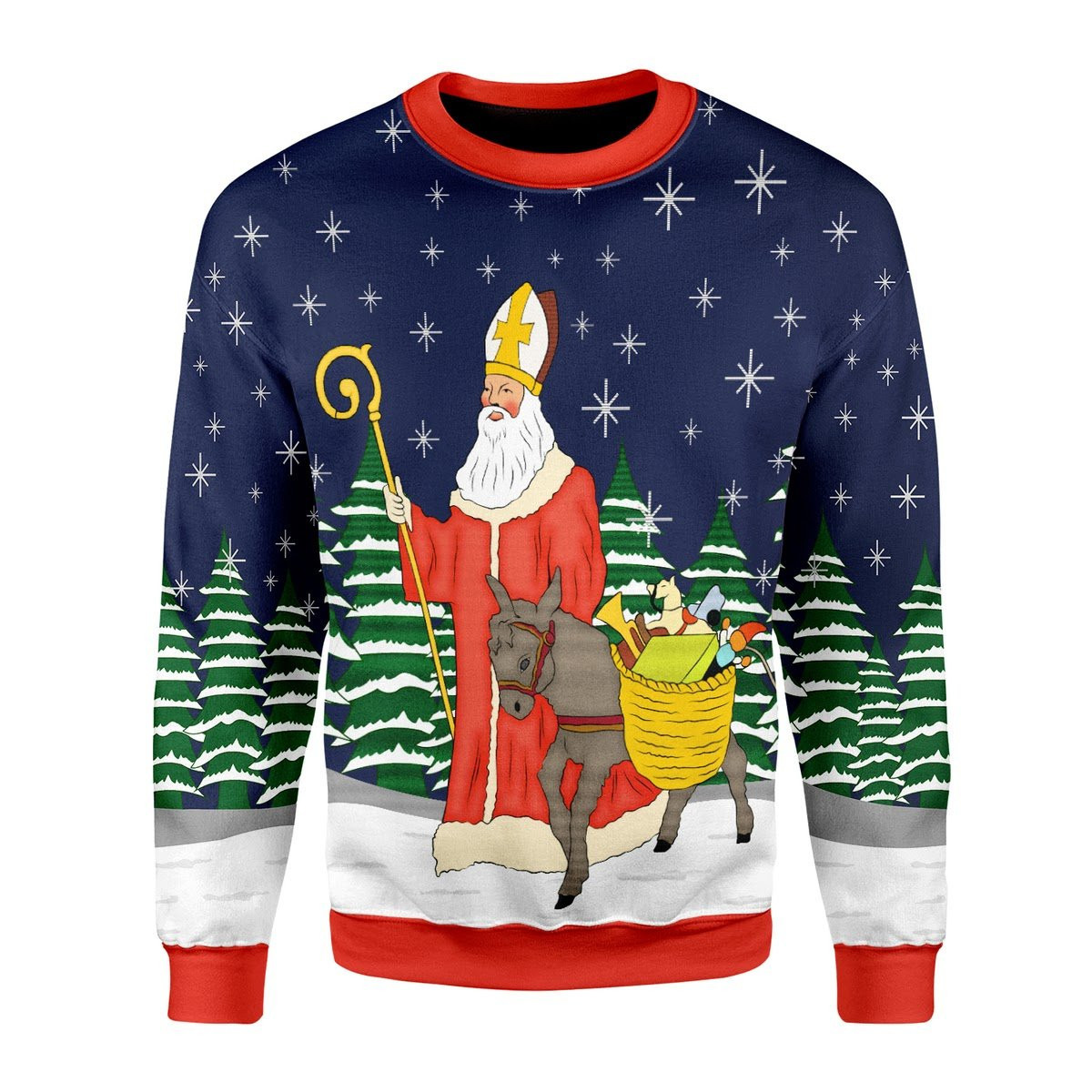 Saint Nicholas Ugly Christmas Sweater Adult 3D Funny Matching for family