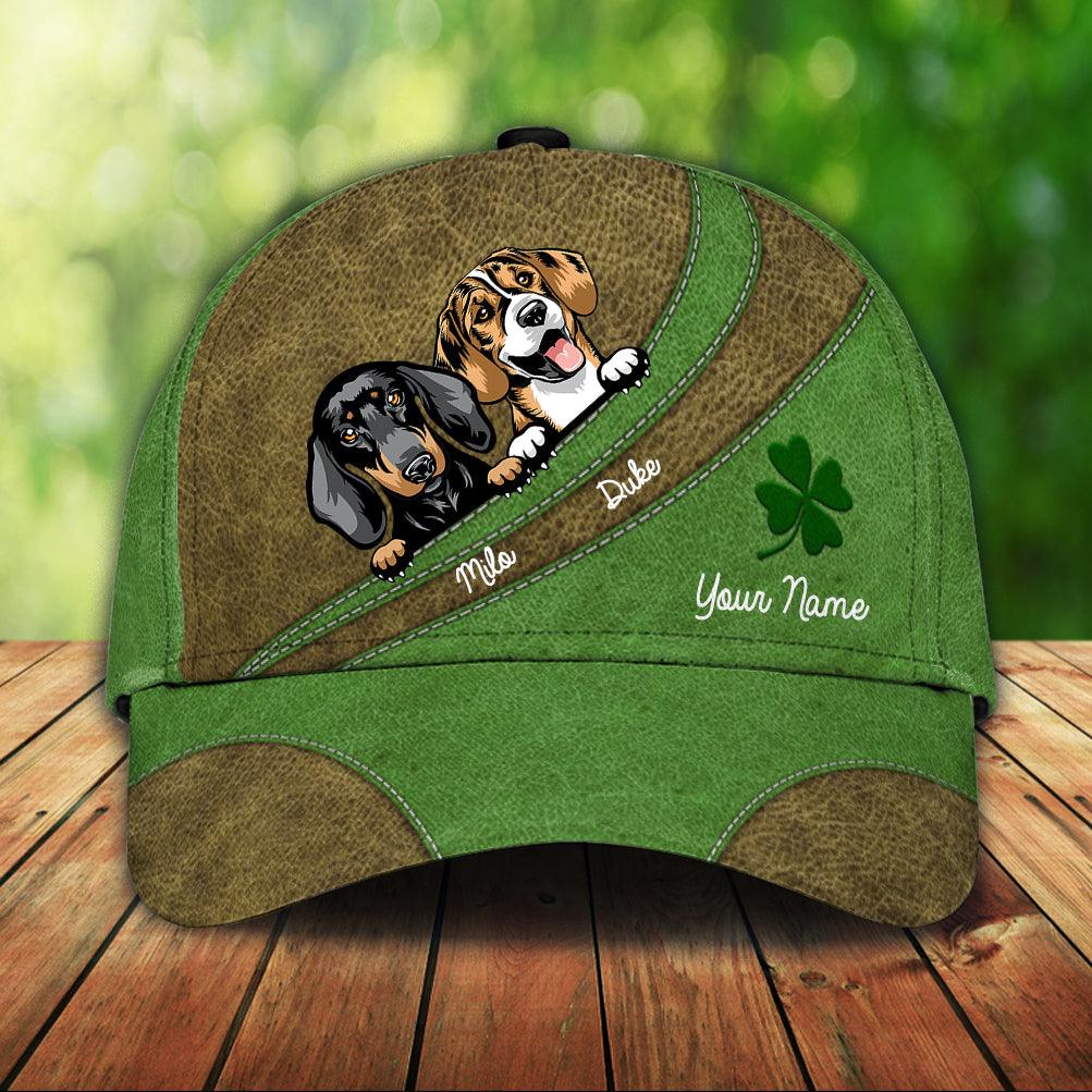 Saint Patrick's Day Dog Lucky Green Personalized Cap, Personalized Gift for Dog Lovers, Dog Dad, Dog Mom Trucker Hats Custom Hats Gifts For Men & Women