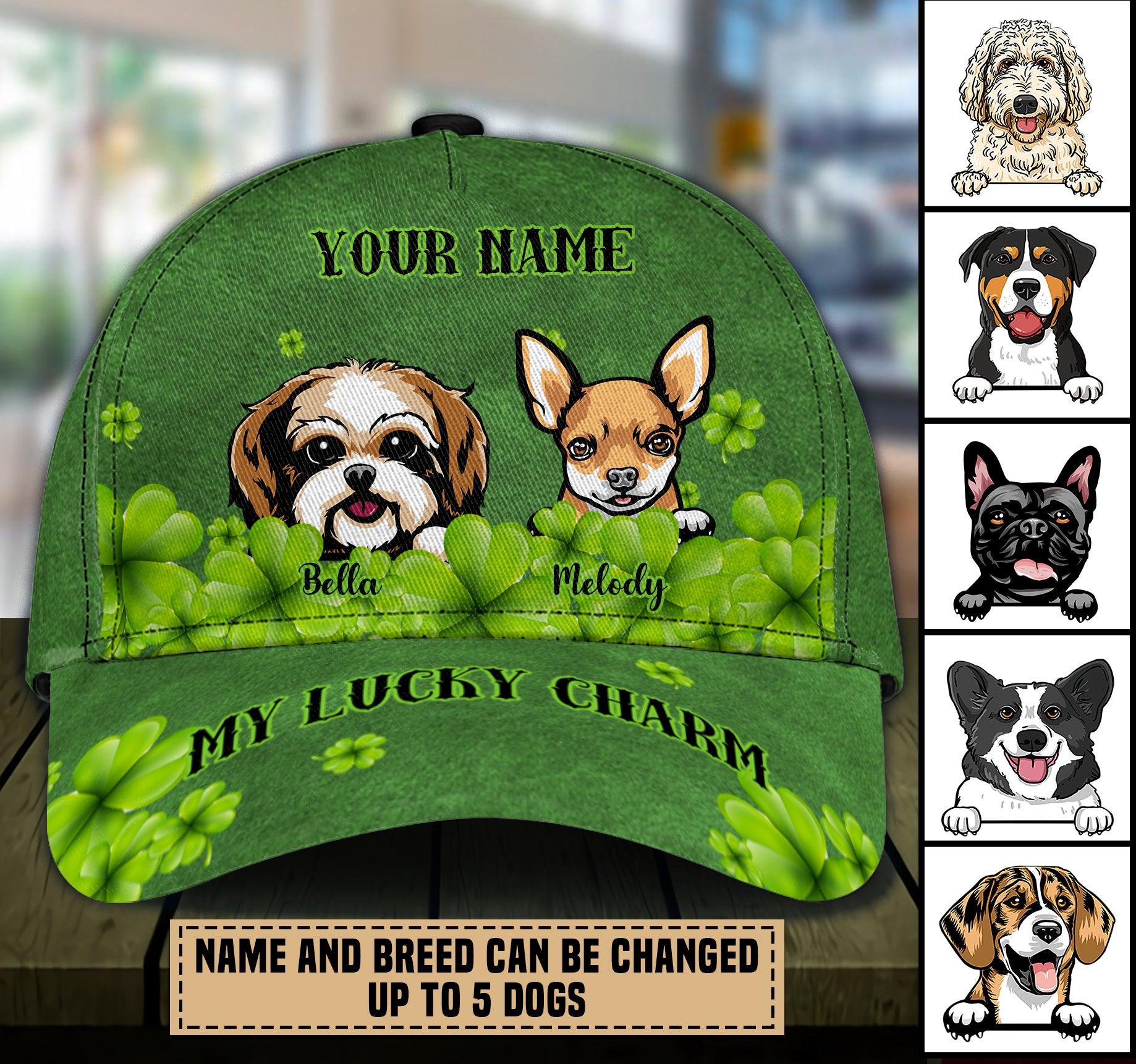 Saint Patrick's Day Dog Personalized Classic Cap, Personalized Gift for Dog Lovers, Dog Dad, Dog Mom Trucker Hats Custom Hats Gifts For Men & Women