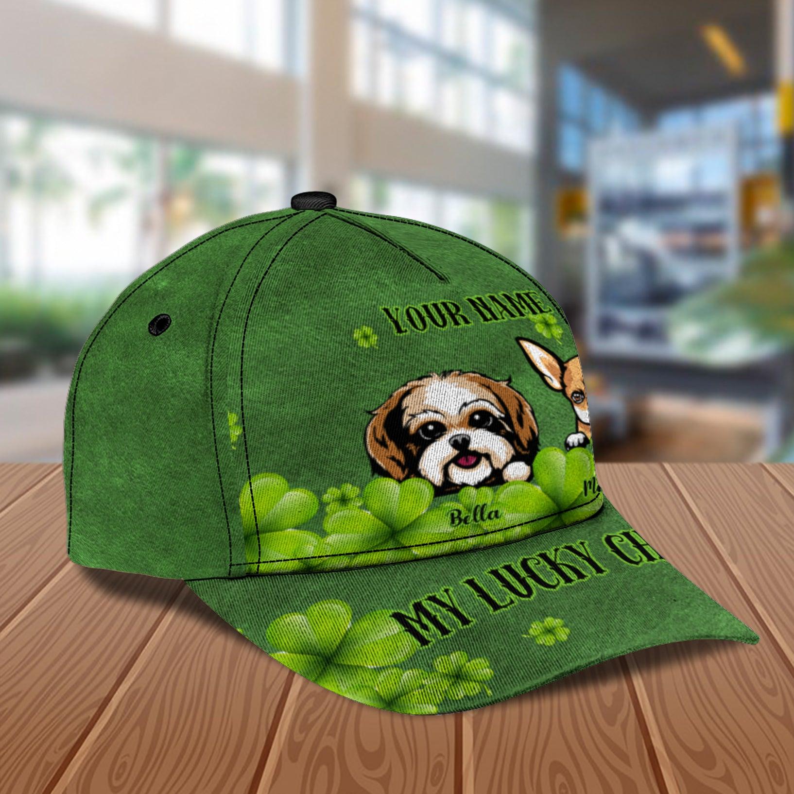 Saint Patrick's Day Dog Personalized Classic Cap, Personalized Gift for Dog Lovers, Dog Dad, Dog Mom Trucker Hats Custom Hats Gifts For Men & Women