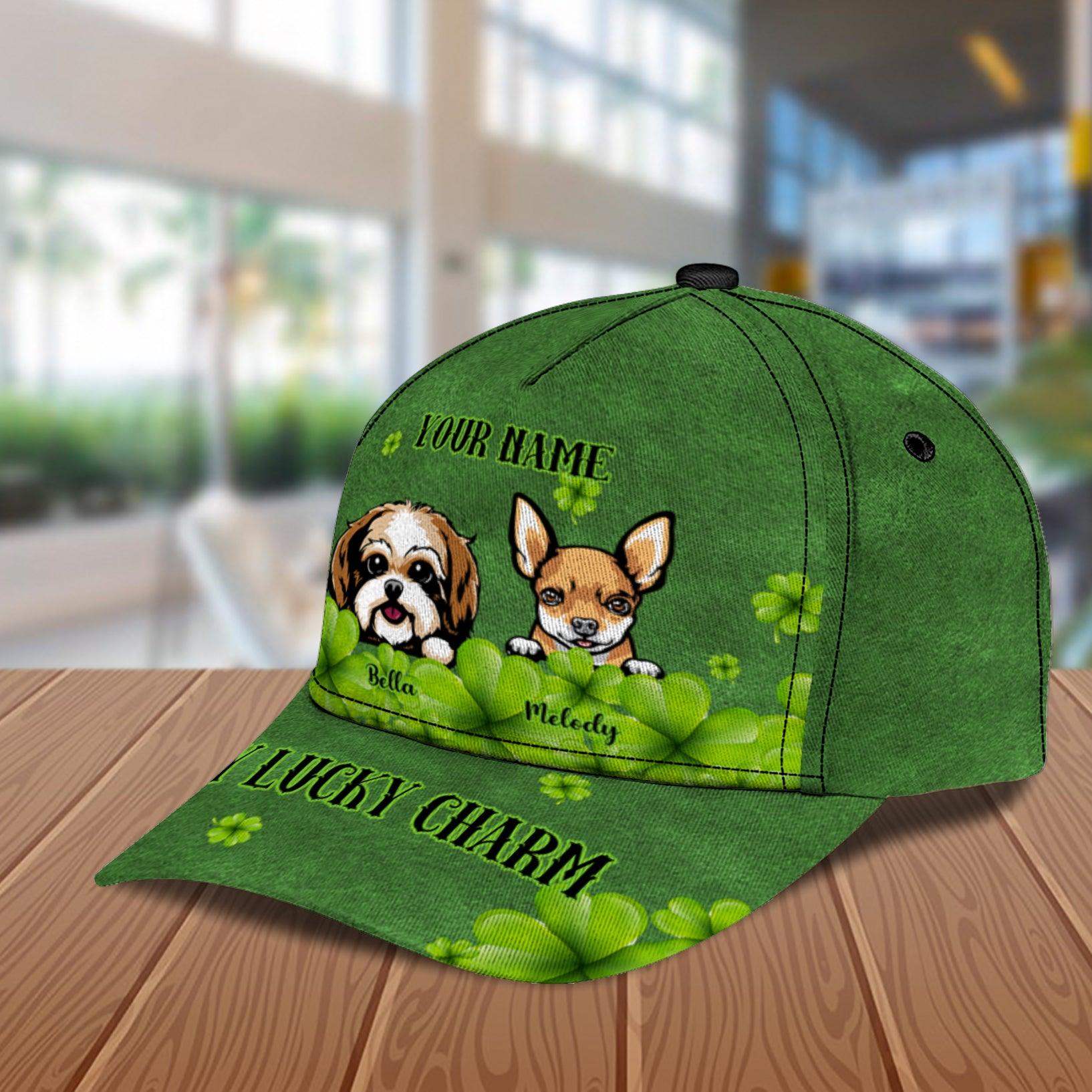 Saint Patrick's Day Dog Personalized Classic Cap, Personalized Gift for Dog Lovers, Dog Dad, Dog Mom Trucker Hats Custom Hats Gifts For Men & Women