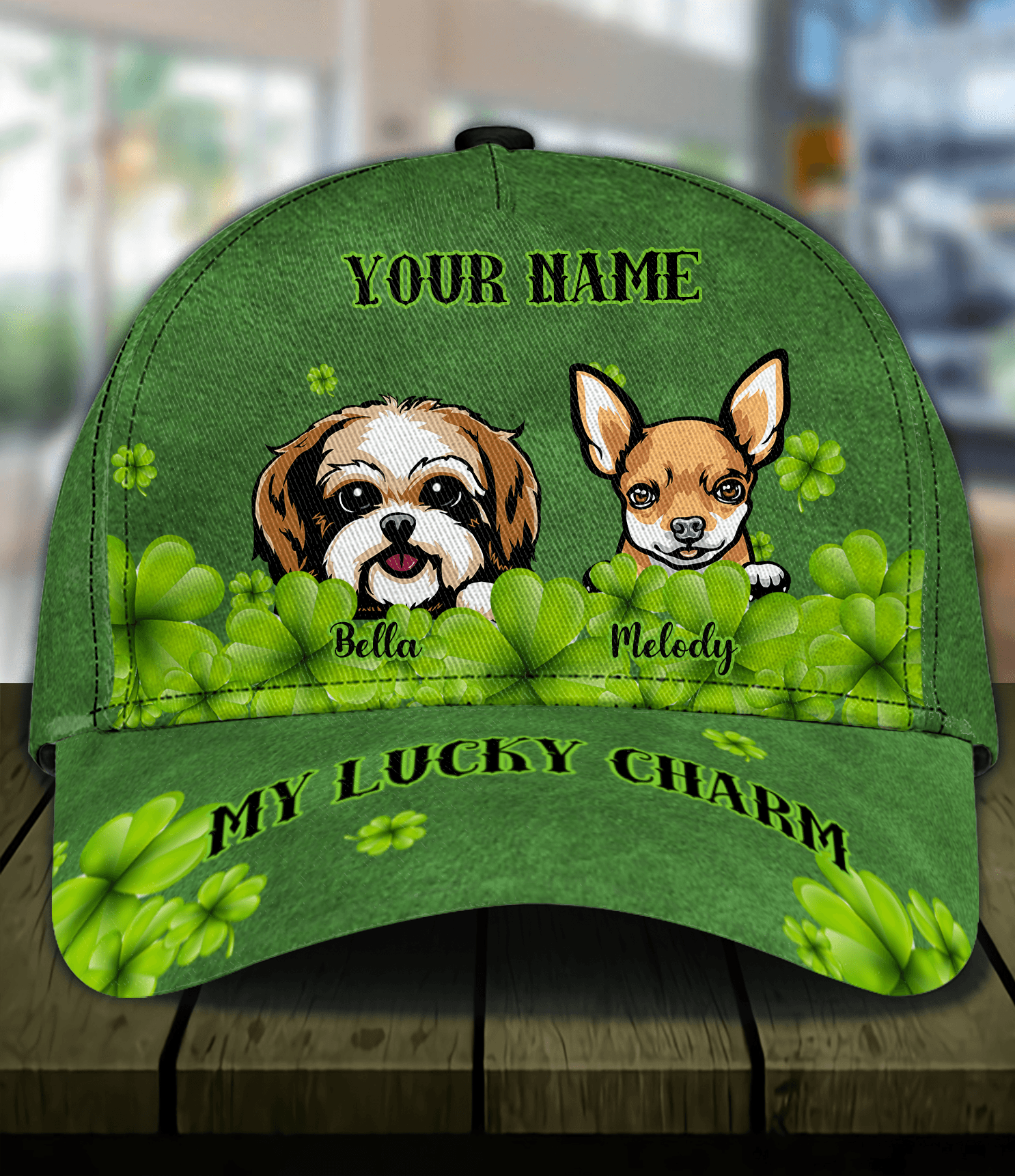 Saint Patrick's Day Dog Personalized Classic Cap, Personalized Gift for Dog Lovers, Dog Dad, Dog Mom Trucker Hats Custom Hats Gifts For Men & Women