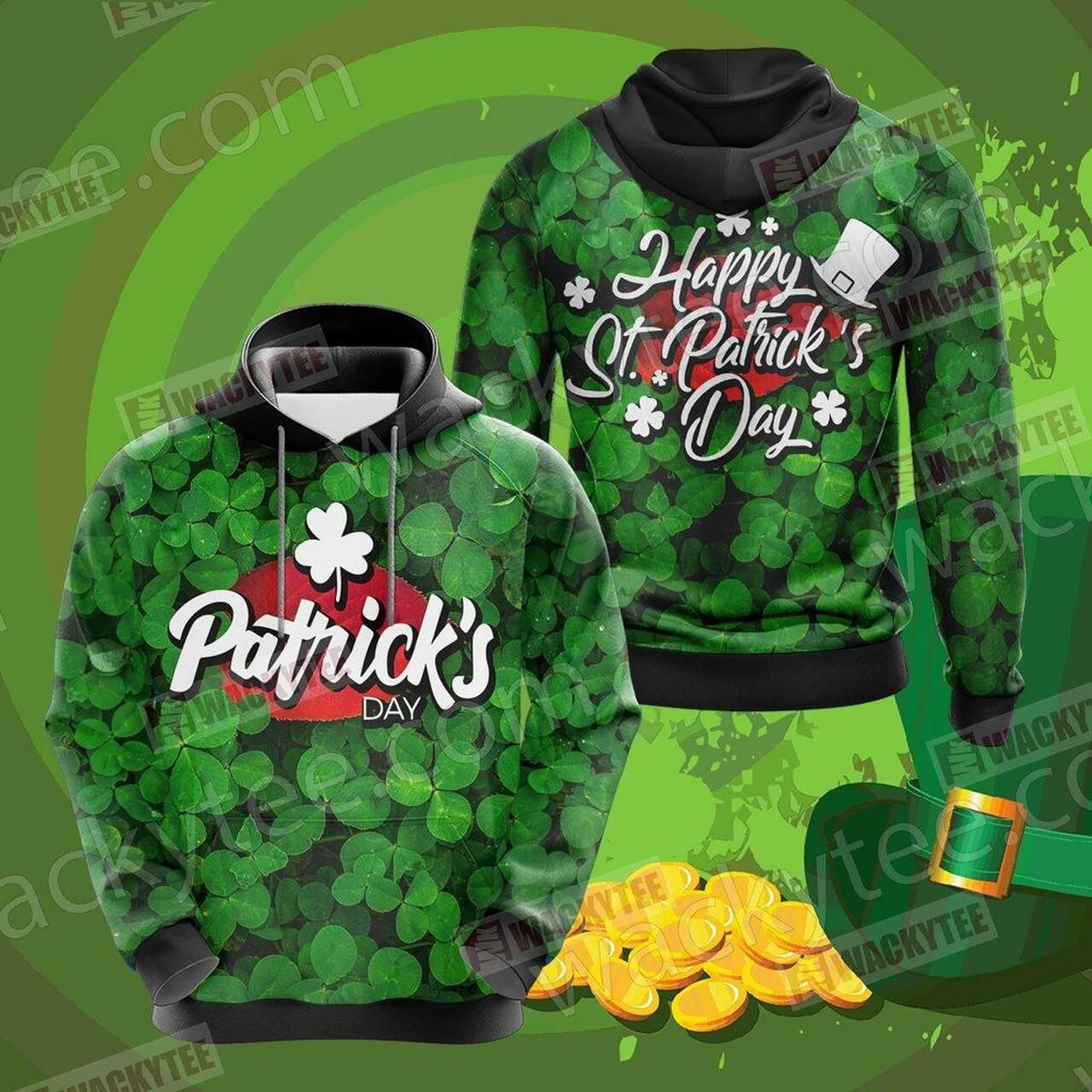 Saint Patricks Day Typography 3D All Over Print Hoodie, Zip Hoodie