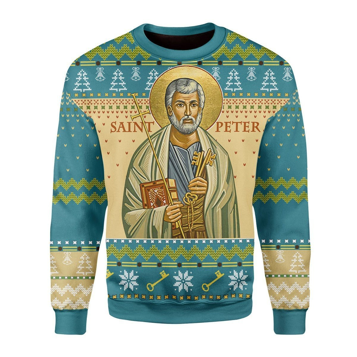 Saint Peter Ugly Christmas Sweater Adult 3D Funny Matching for family