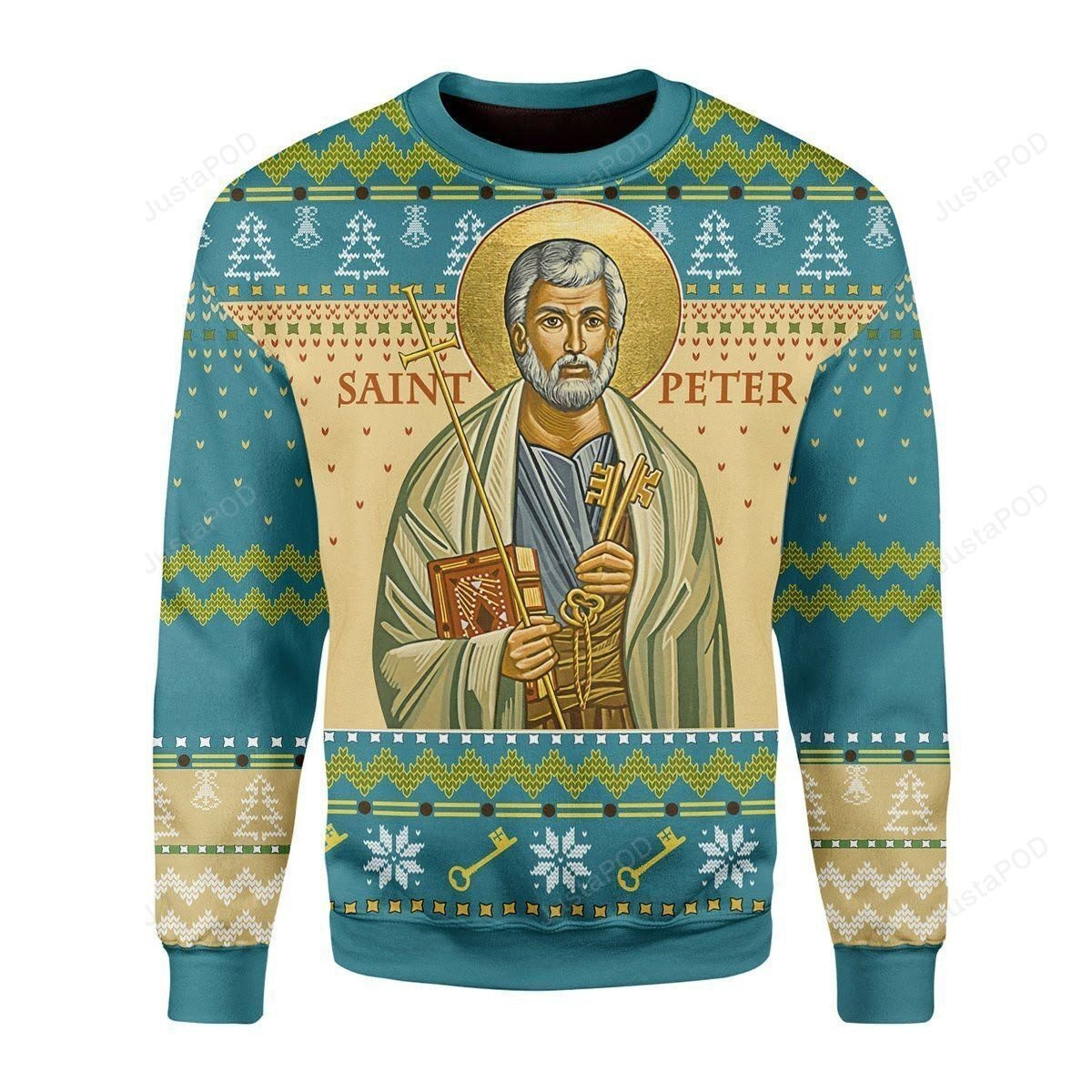 Saint Peter Ugly Christmas Sweater Adult 3D Funny Matching for family