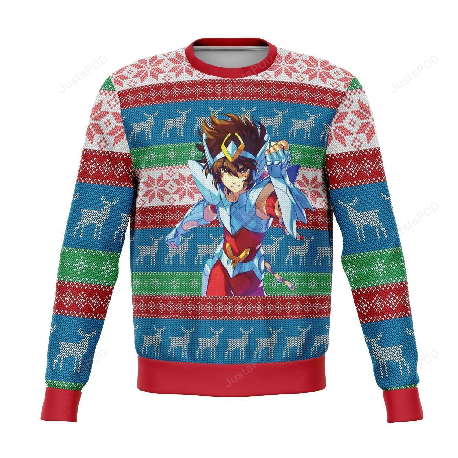 Saint Seiya Ugly Christmas Sweater Adult 3D Funny Matching for family