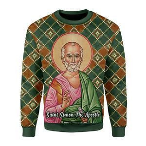 Saint Simon The Zealot Ugly Christmas Sweater Adult 3D Funny Matching for family
