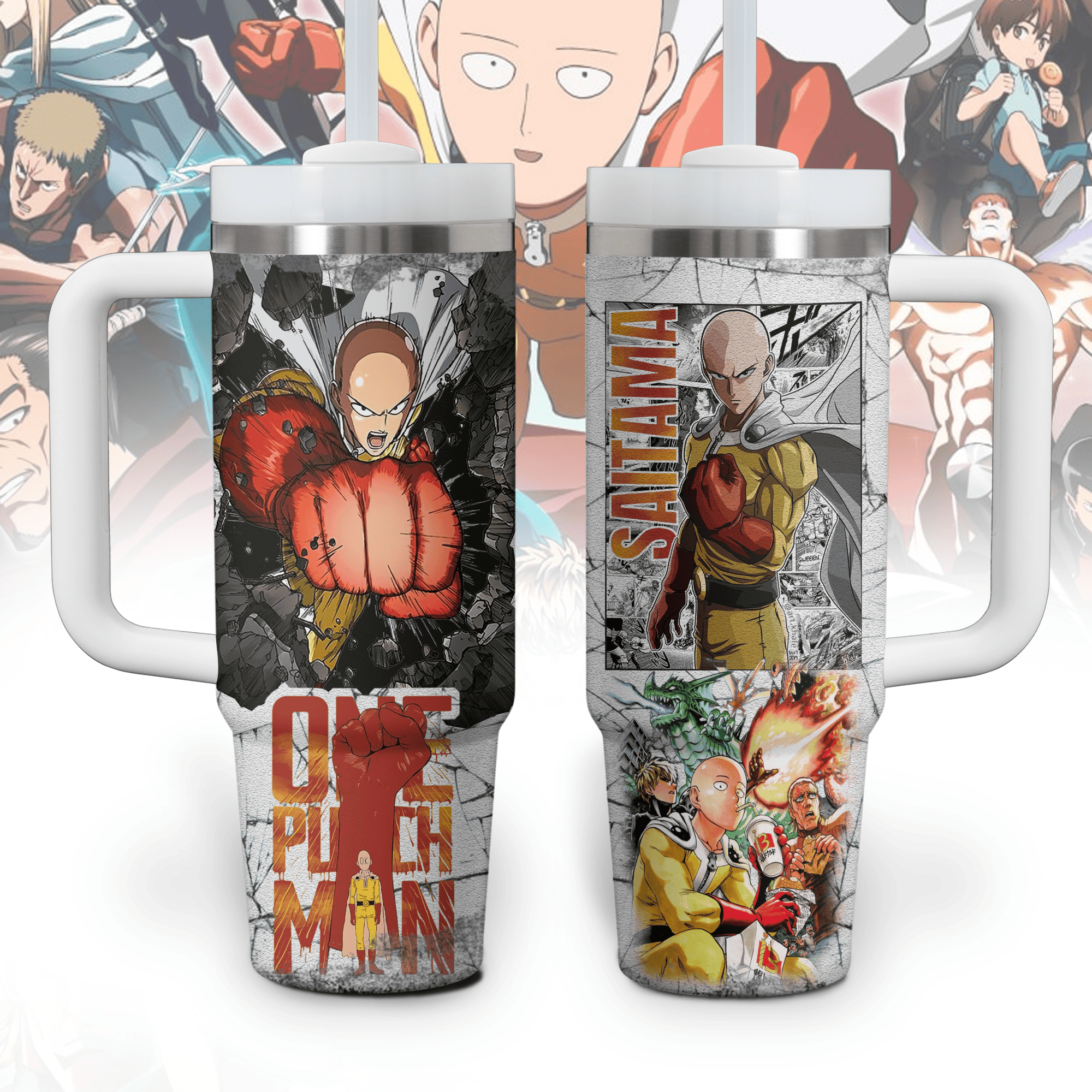 Saitama One-Punch Man Anime Custom Stanley Cup 40 oz 30 oz Tumbler With HandleTVC2301522