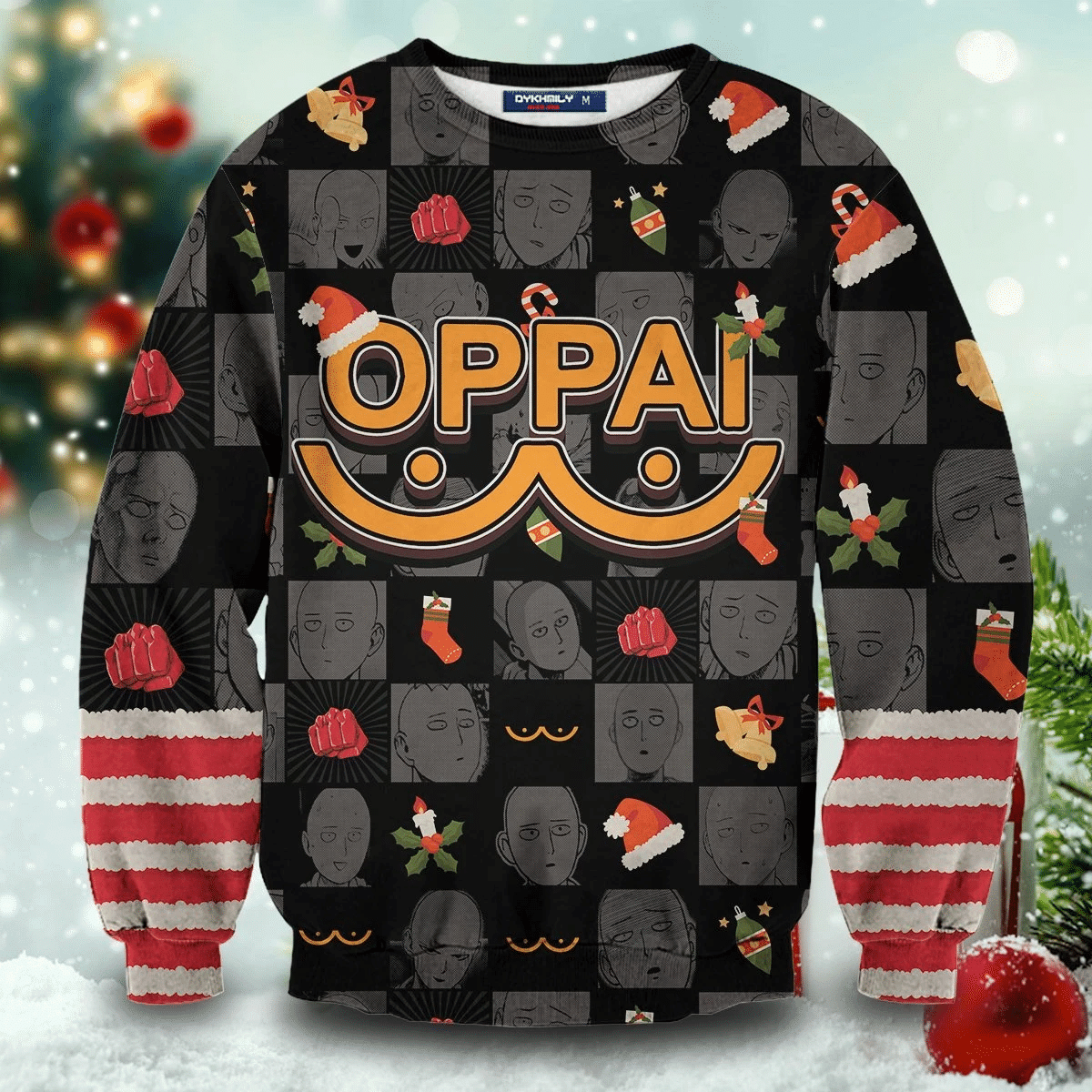 Saitamas Face Ugly Christmas Sweater Adult 3D Funny Matching for family