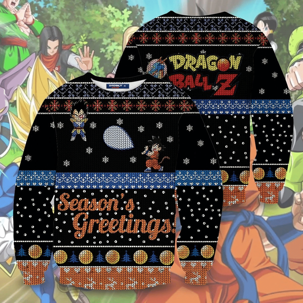 Saiyan Ugly Christmas Sweater Adult 3D Funny Matching for family
