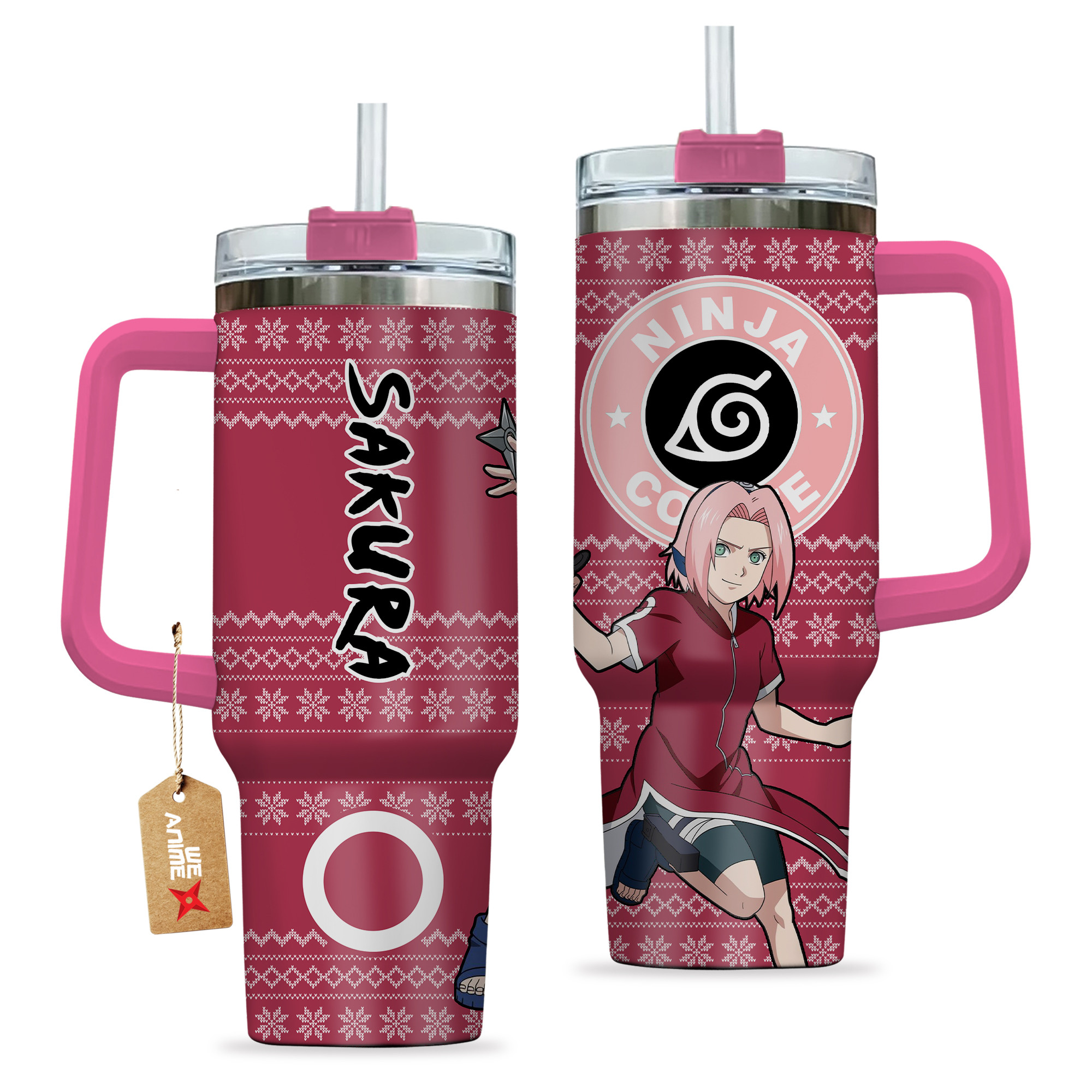 Sakura Haruno Naruto Anime Custom Stanley Cup 40 oz 30 oz Tumbler With HandleTVC2301163 - Image 2
