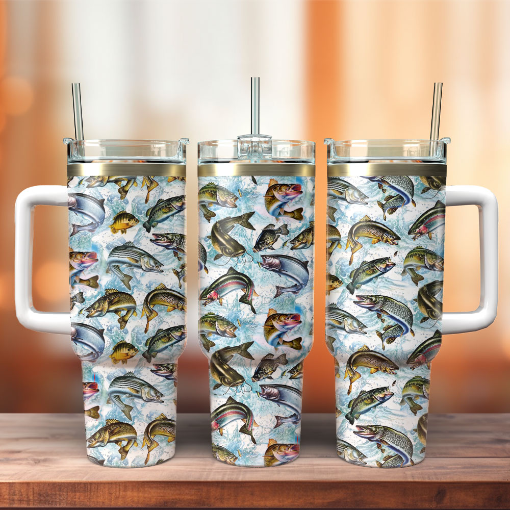 Salmon Artwork Custom Stanley Cup 40 oz 30 oz Tumbler With HandleTVC2301242