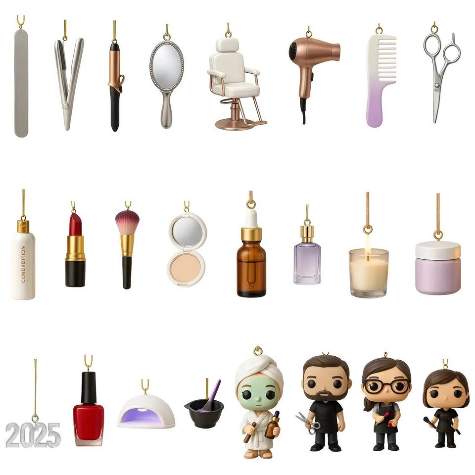 Salon Advent Calendar 2025, 24 Day Salon Figurines: Vintage Christmas Ornament Countdown - Image 3