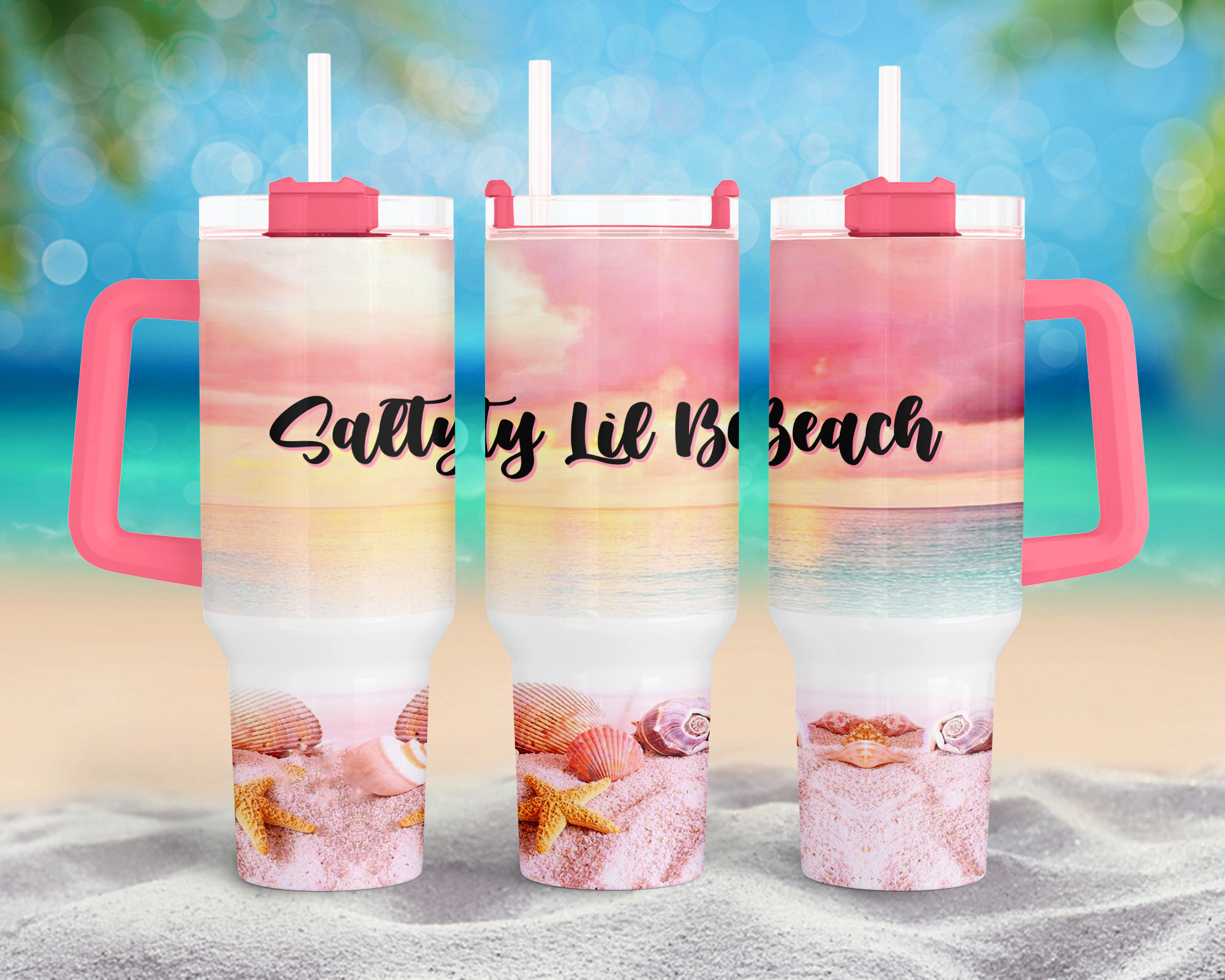 Salty Lil Beach Summer Vibes Custom Stanley Cup 40 oz 30 oz Tumbler With HandleTVC2301960 - Image 4