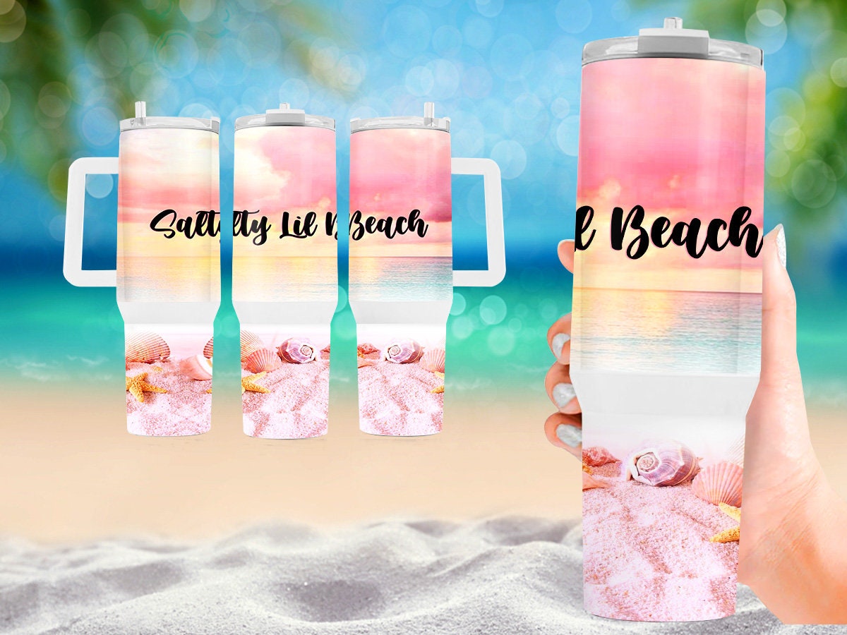 Salty Lil Beach Summer Vibes Custom Stanley Cup 40 oz 30 oz Tumbler With HandleTVC2301960 - Image 3