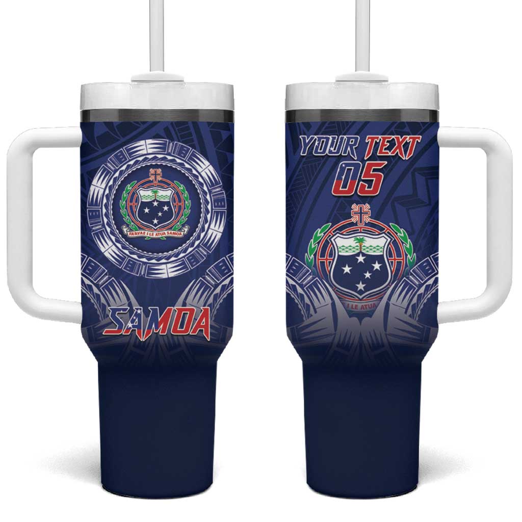 Samoa Rugby Coat Of Arms With Polynesian Custom Stanley Cup 40 oz 30 oz Tumbler With HandleTVC2301377