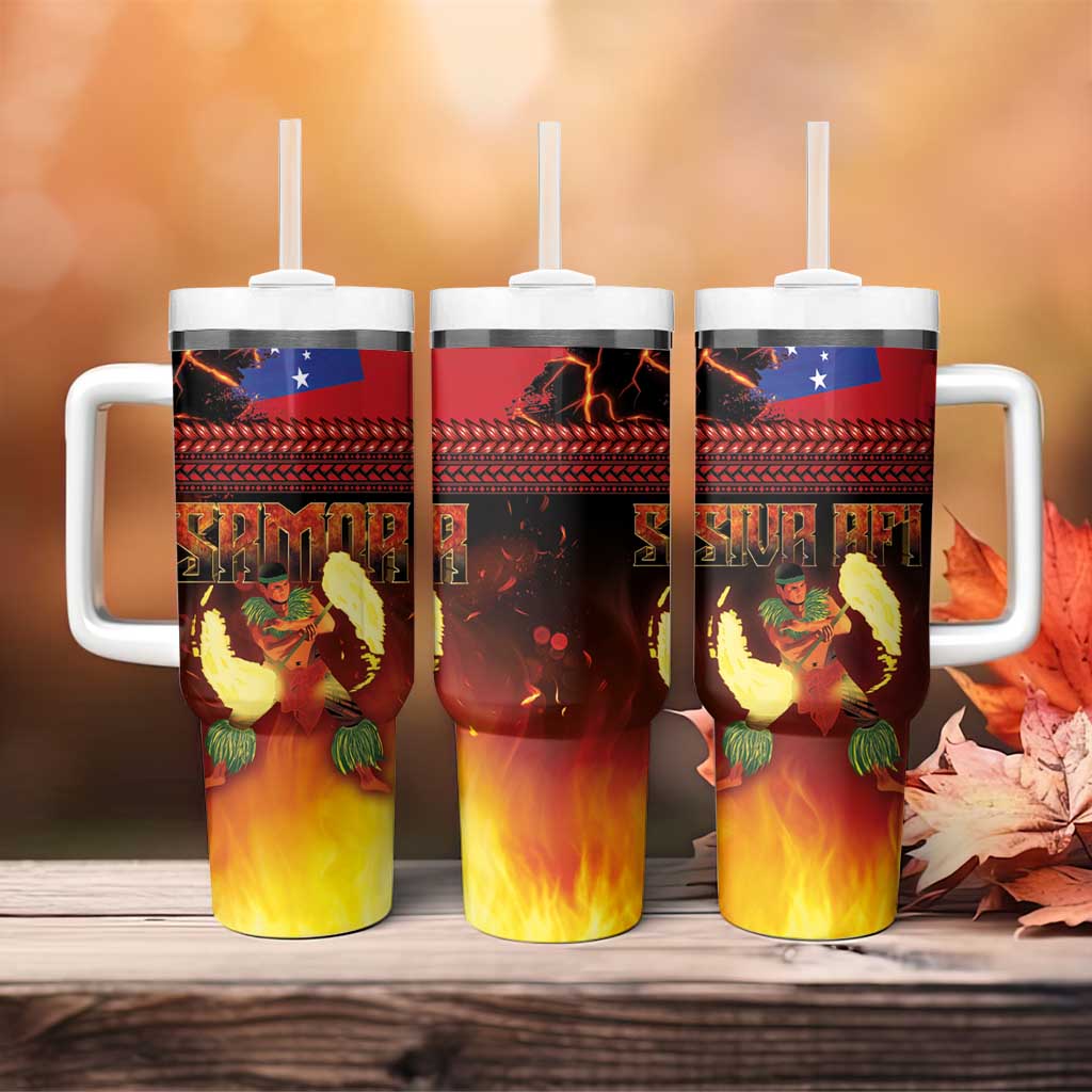 Samoan Siva Afi Tribal Performers of Samoan Fire Knife Dancing Custom Stanley Cup 40 oz 30 oz Tumbler With HandleTVC2301347 - Image 4