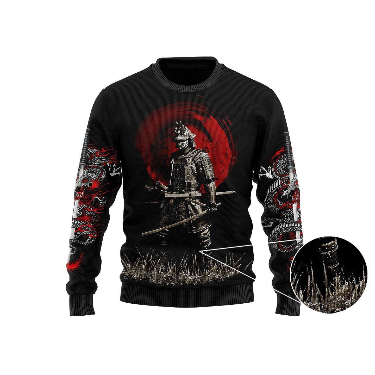 Samurai Tattoo Ugly Christmas Sweater Adult 3D Funny Matching for family