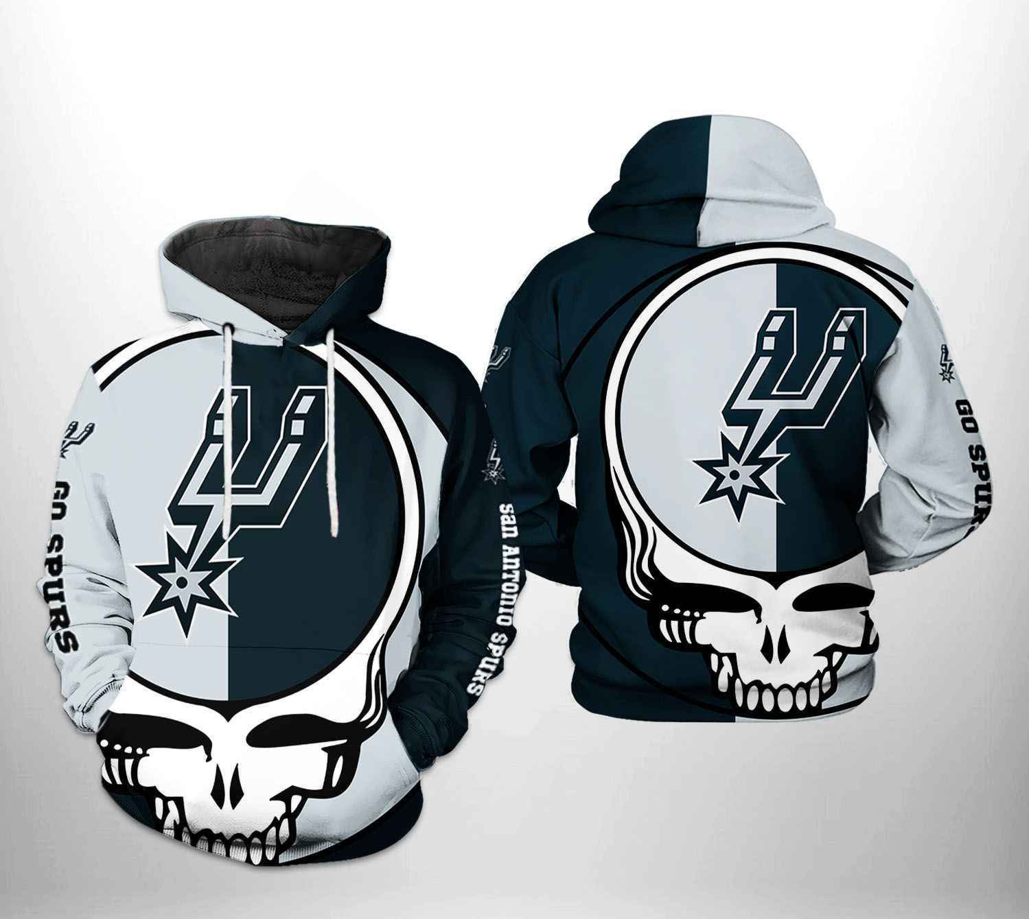 San Antonio Spurs NBA Grateful Dead 3D All Over Print Hoodie, Zip Hoodie
