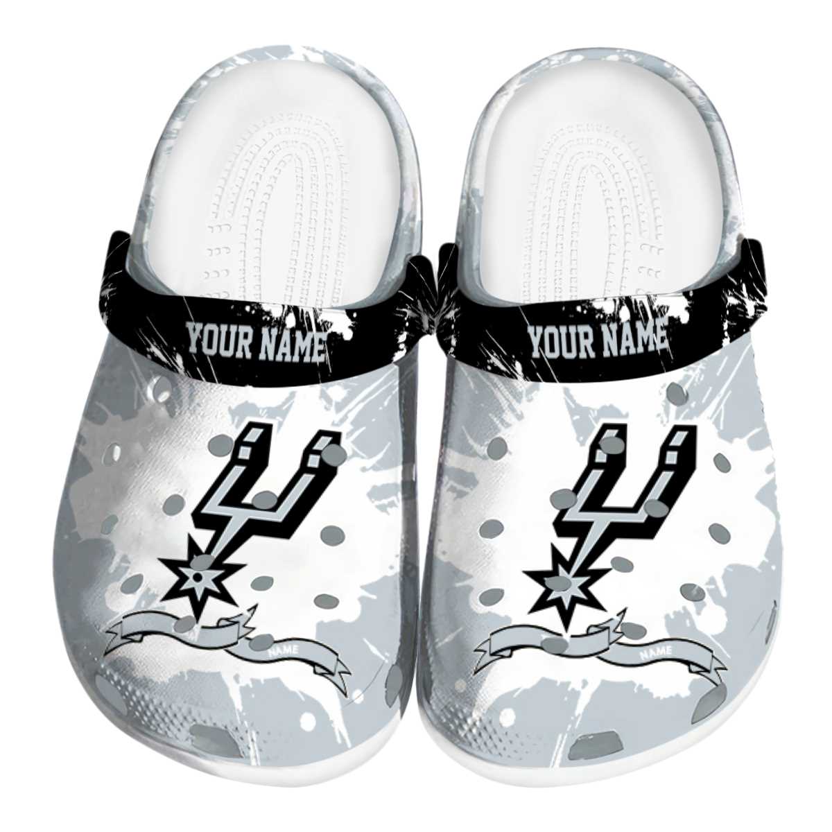 San Antonio Spurs NBA Sport Crocs Crocband Clogs Shoes Comfortable For Men Women and Kids