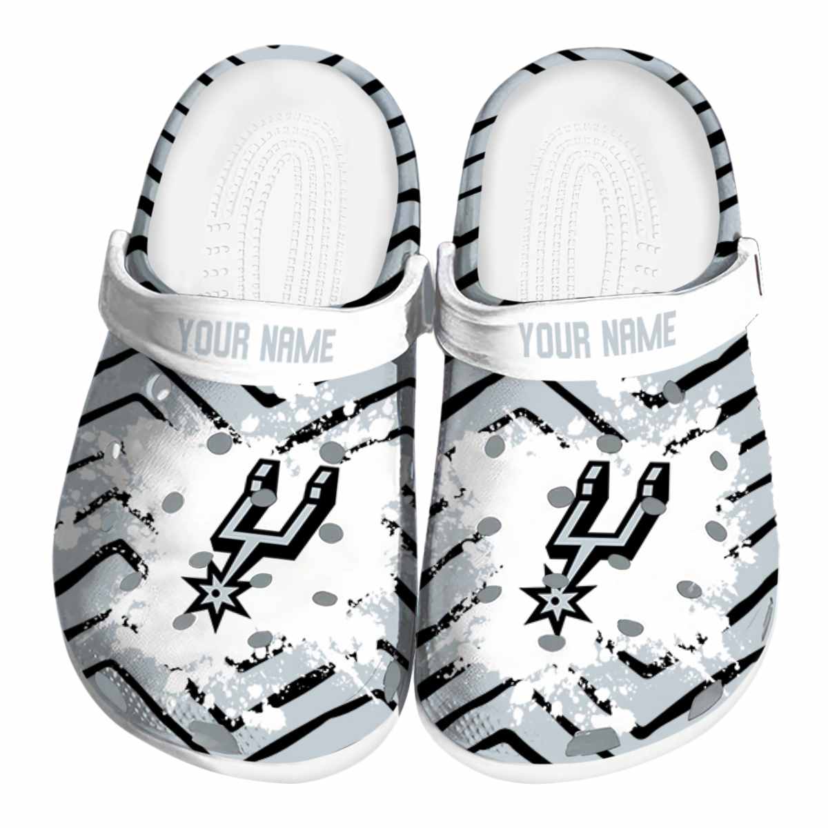 San Antonio Spurs NBA Sport Crocs Crocband Clogs Shoes Comfortable For Men Women and Kids