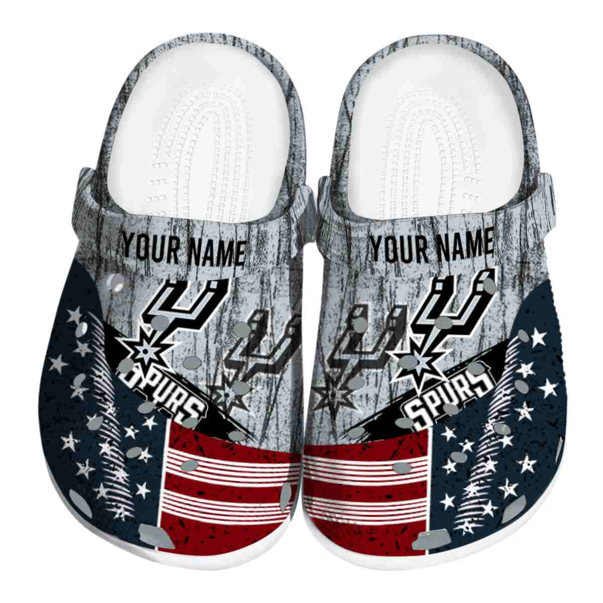 San Antonio Spurs NBA Sport Crocs Crocband Clogs Shoes Comfortable For Men Women and Kids