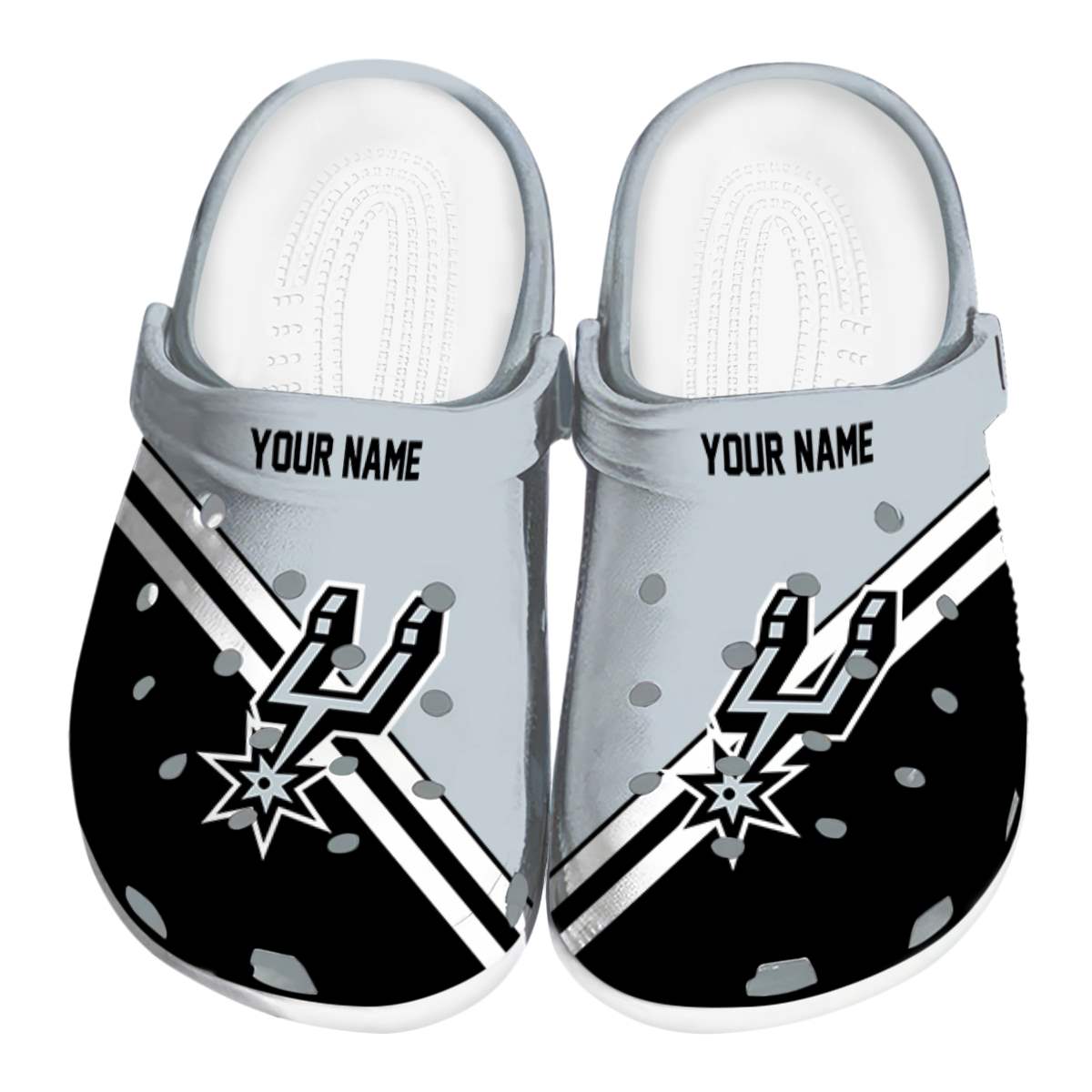 San Antonio Spurs NBA Sport Crocs Crocband Clogs Shoes Comfortable For Men Women and Kids