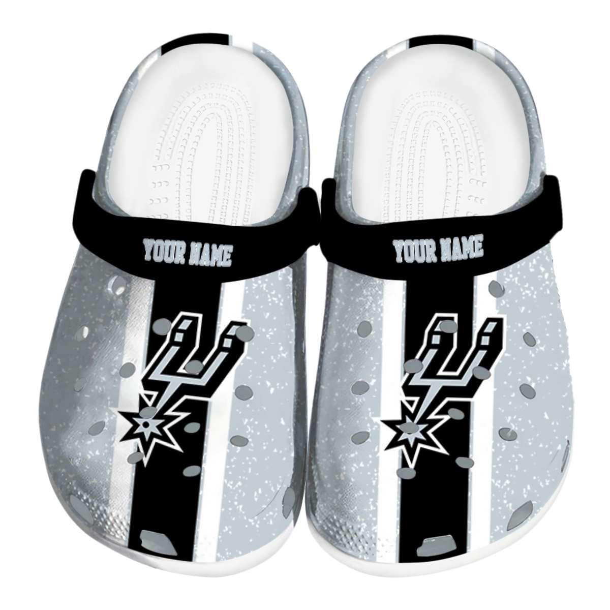 San Antonio Spurs NBA Sport Crocs Crocband Clogs Shoes Comfortable For Men Women and Kids