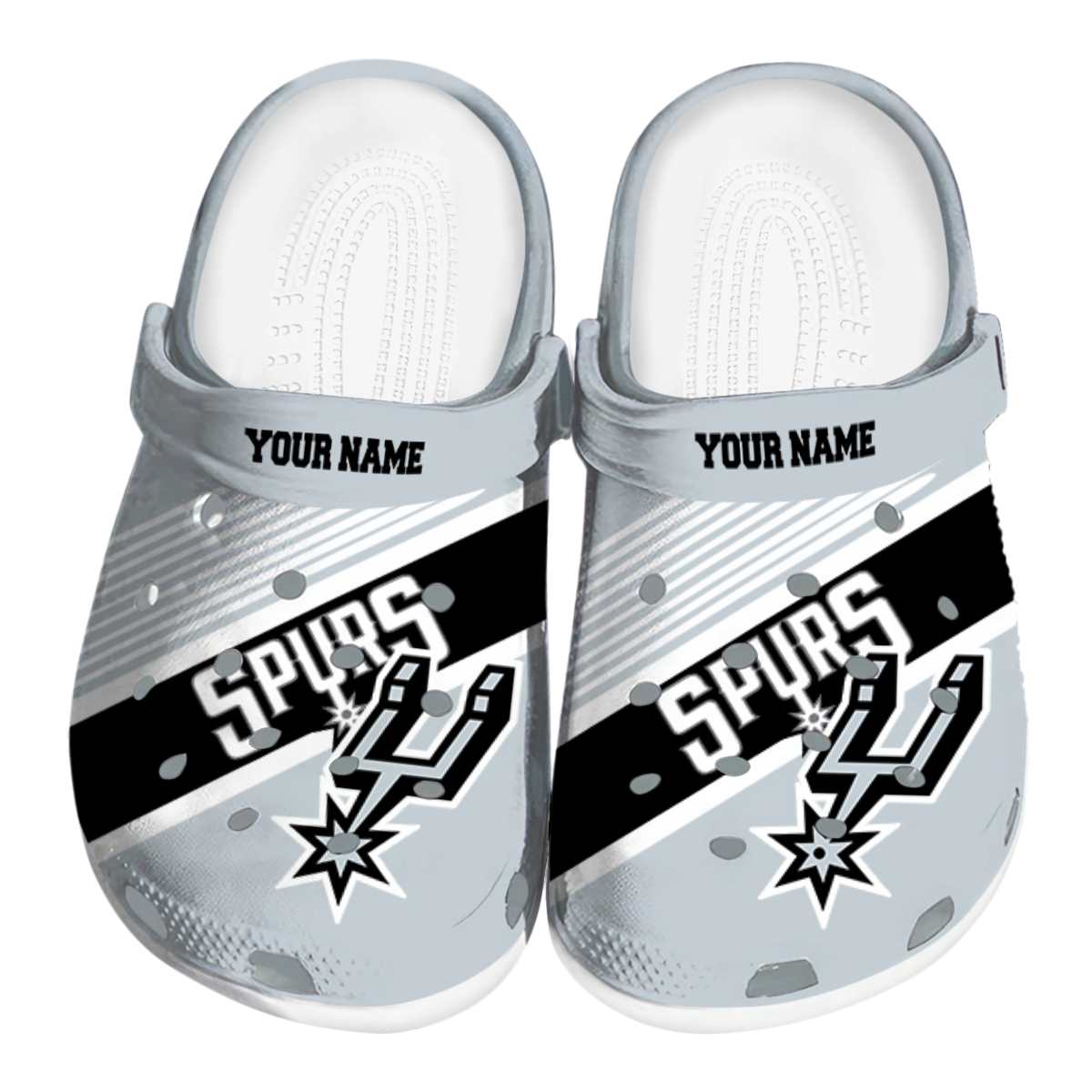 San Antonio Spurs NBA Sport Crocs Crocband Clogs Shoes Comfortable For Men Women and Kids